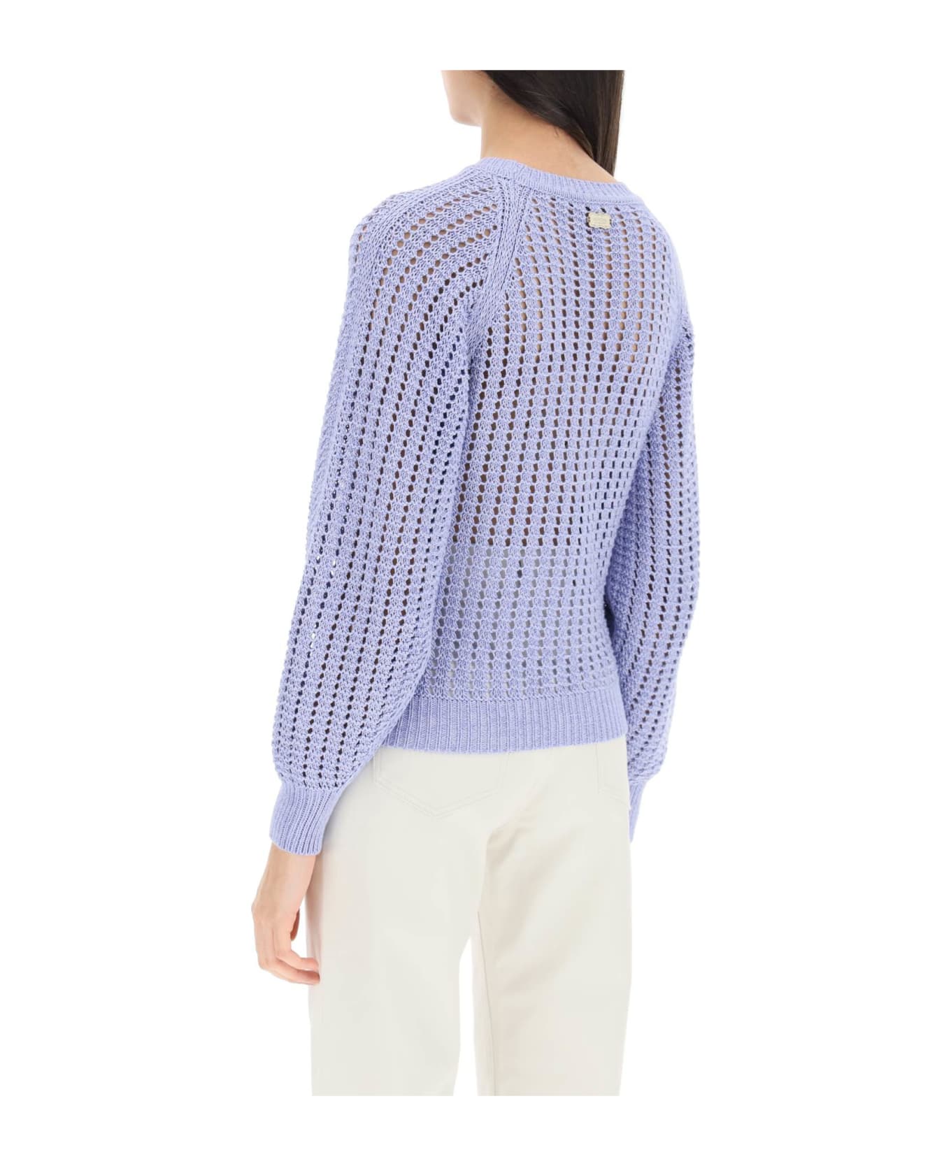 Agnona Cotton Silk Sweater - GLICINE (Purple)