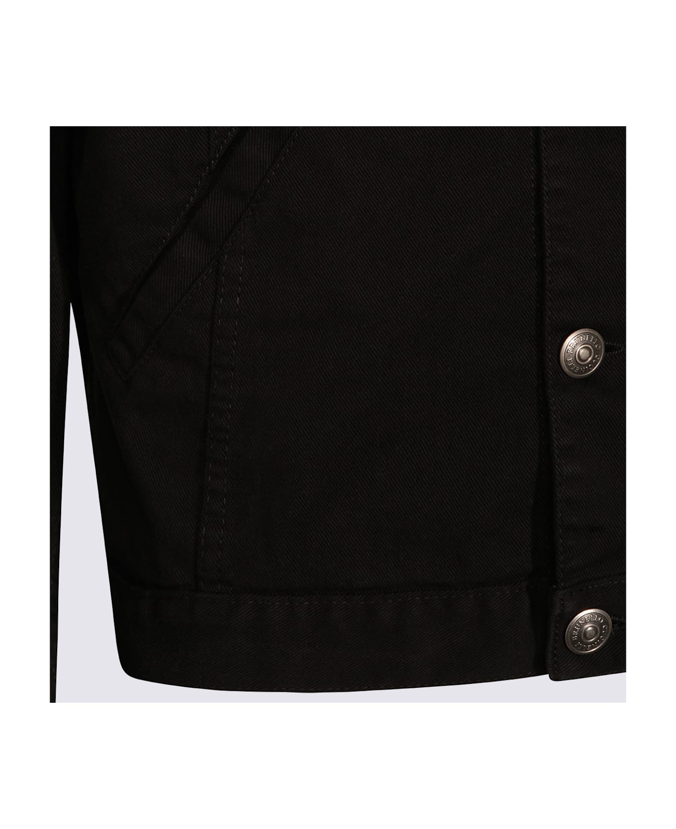 Brunello Cucinelli Black Cotton Denim Jacket - Black