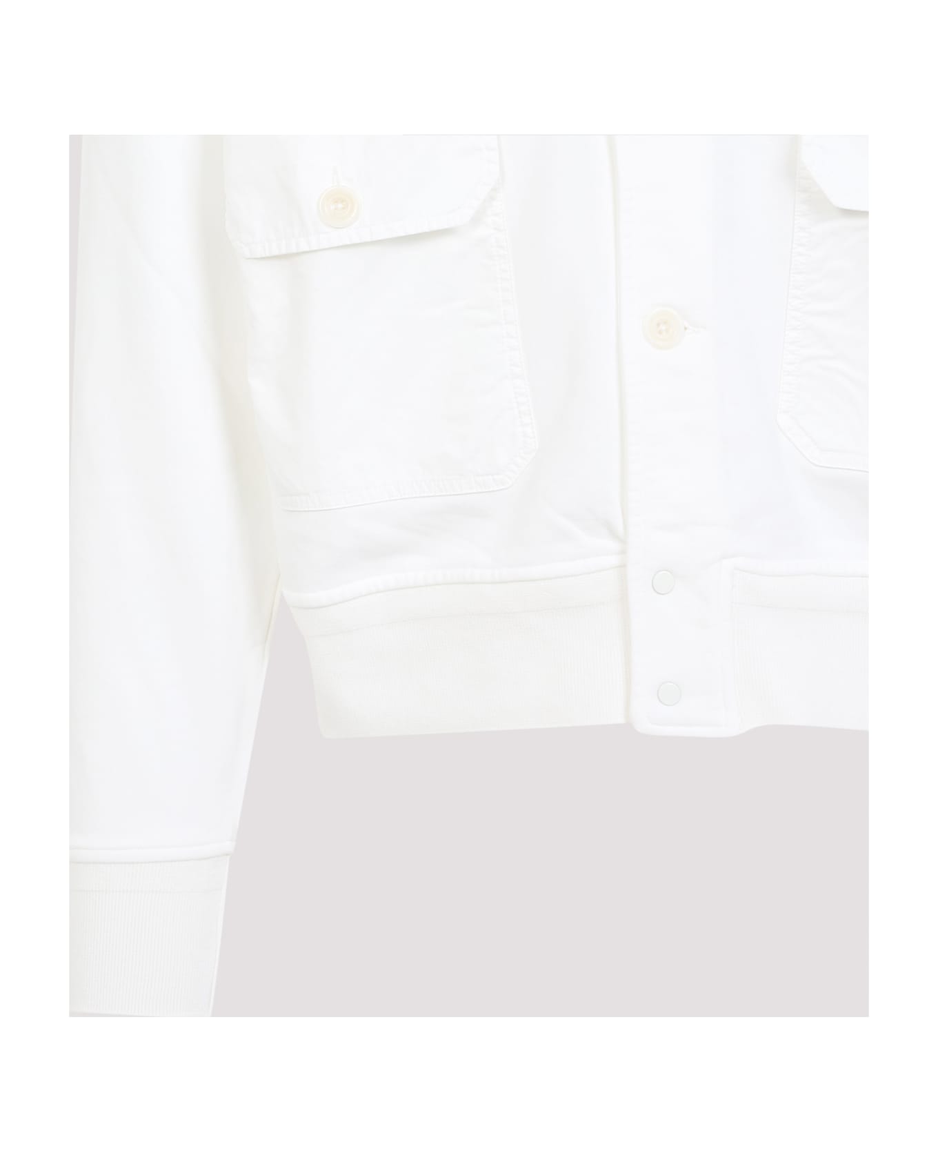 C.P. Company Full Button Sweatshirt - Gauze White