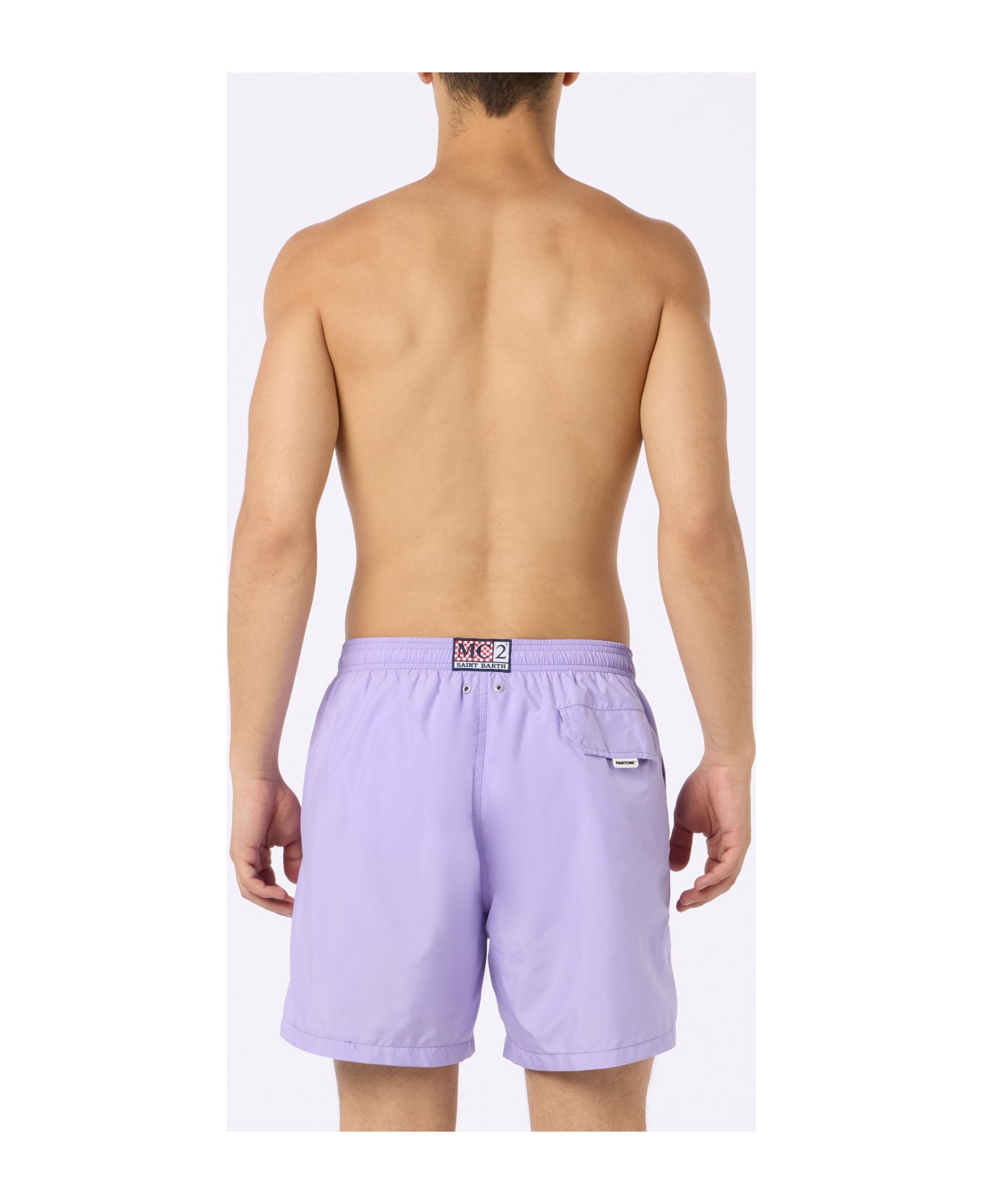 MC2 Saint Barth Man Lightweight Fabric Lilac Swim-shorts Lighting Pantone | Pantone® Special Edition - PINK