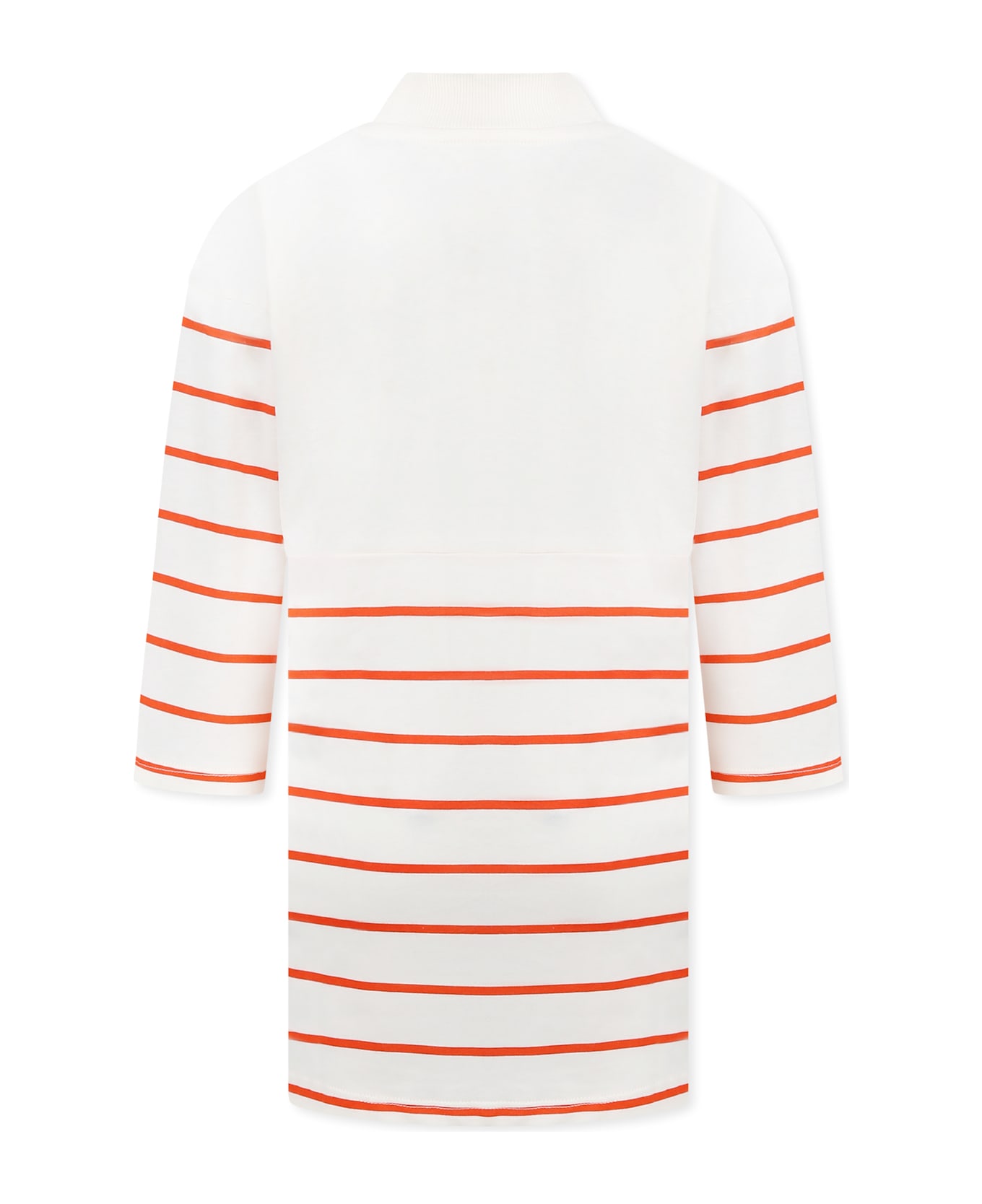 Mini Rodini Ivory Dress For Girl With Scarf Print - Ivory