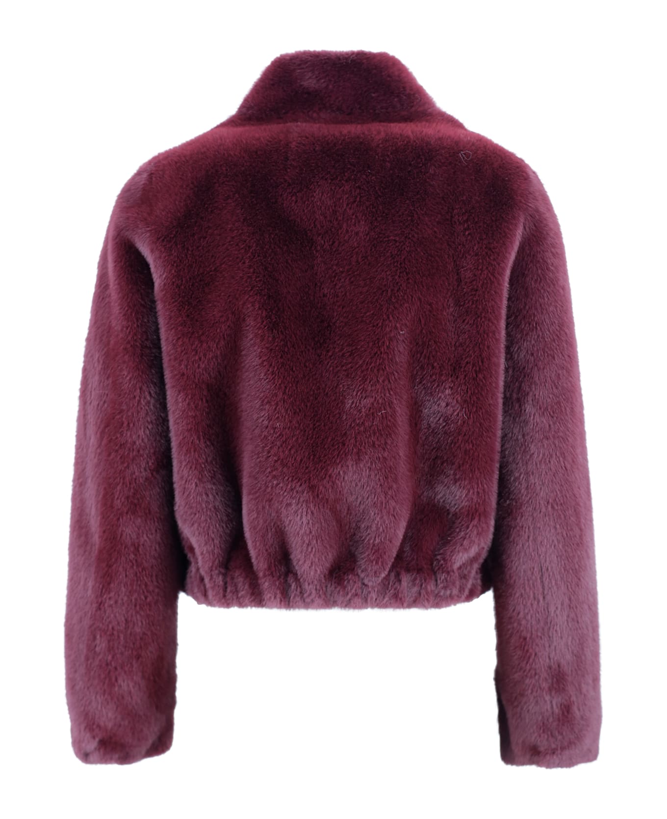Valentini 1972 Faux Fur Jacket With High Collar. - Plum