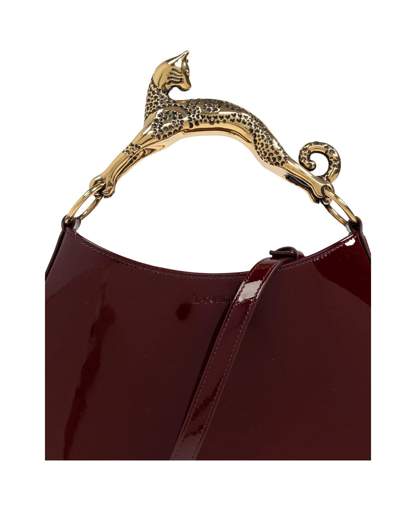 Lanvin Curve-edged Small Cat Handled Tote Bag - Bordeaux