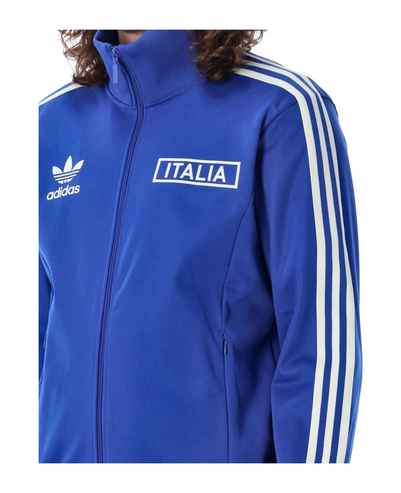 Adidas Originals Zip-up High Neck Sweatshirt - Gnawed Blue