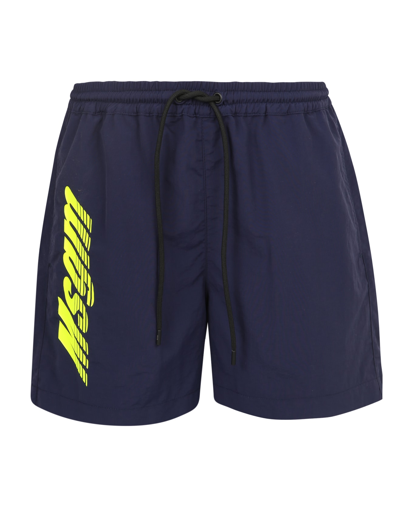 MSGM Logo-print Swim Shorts - Blue