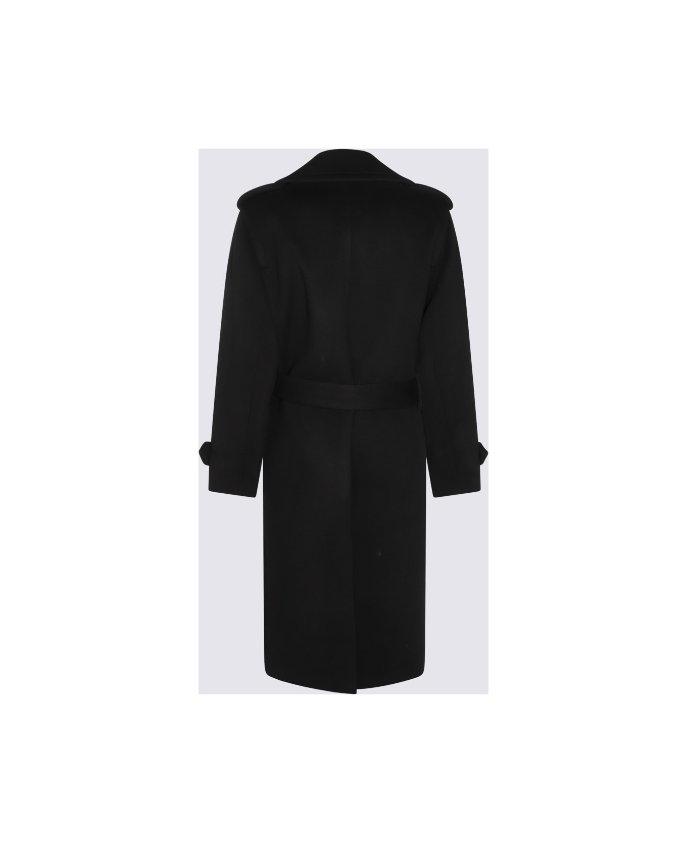 Saint Laurent Black Wool Coat - Black