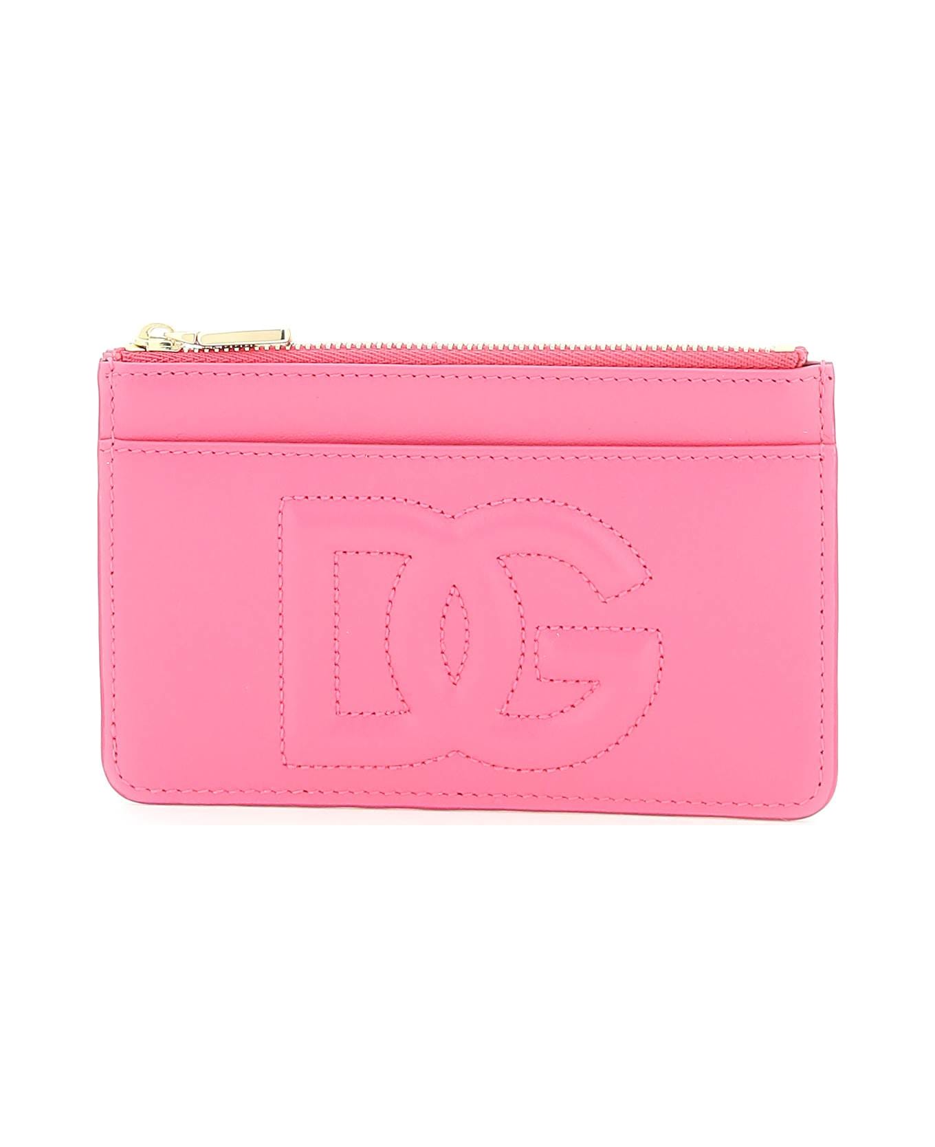 Dolce & Gabbana Logo Embossed Zipped Wallet - Lilac