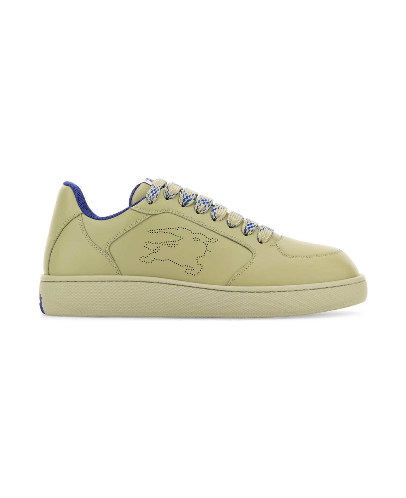 Burberry Army Green Leather Stock Sneakers - HUNTER