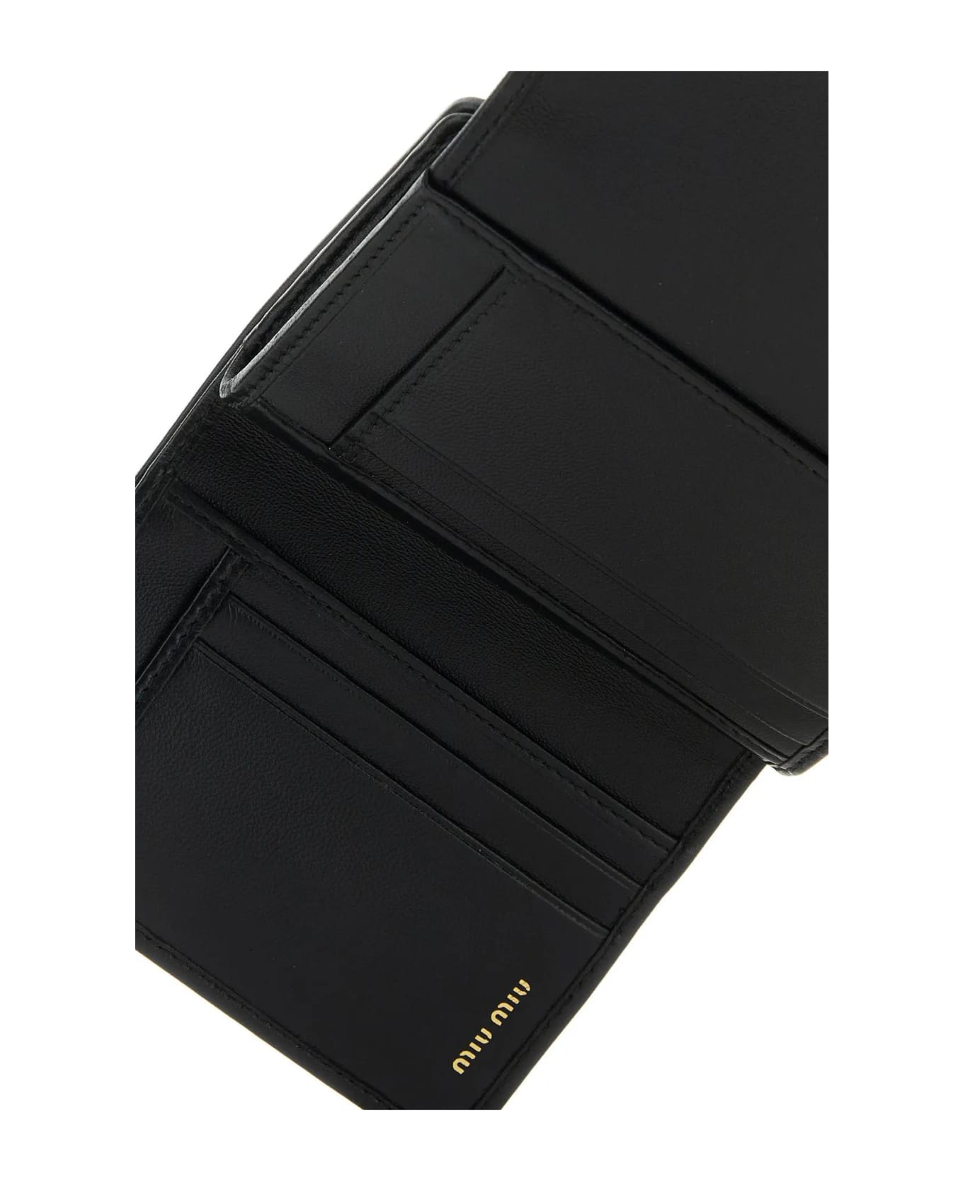 Miu Miu Black Leather Wallet - Nero