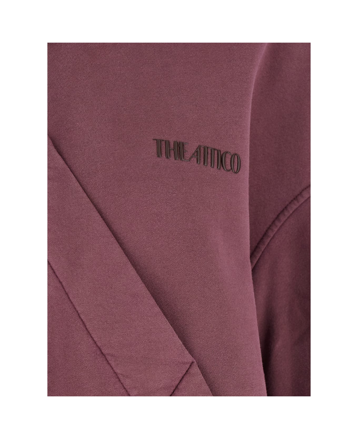 The Attico Pink Sweatshirt With Hood And Logo Lettering On The Front In Cotton Woman - Pink