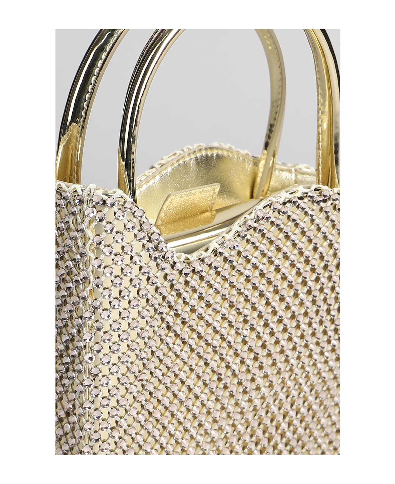 Le Silla Mini Gilda Shoulder Bag In Platinum Leather - platinum