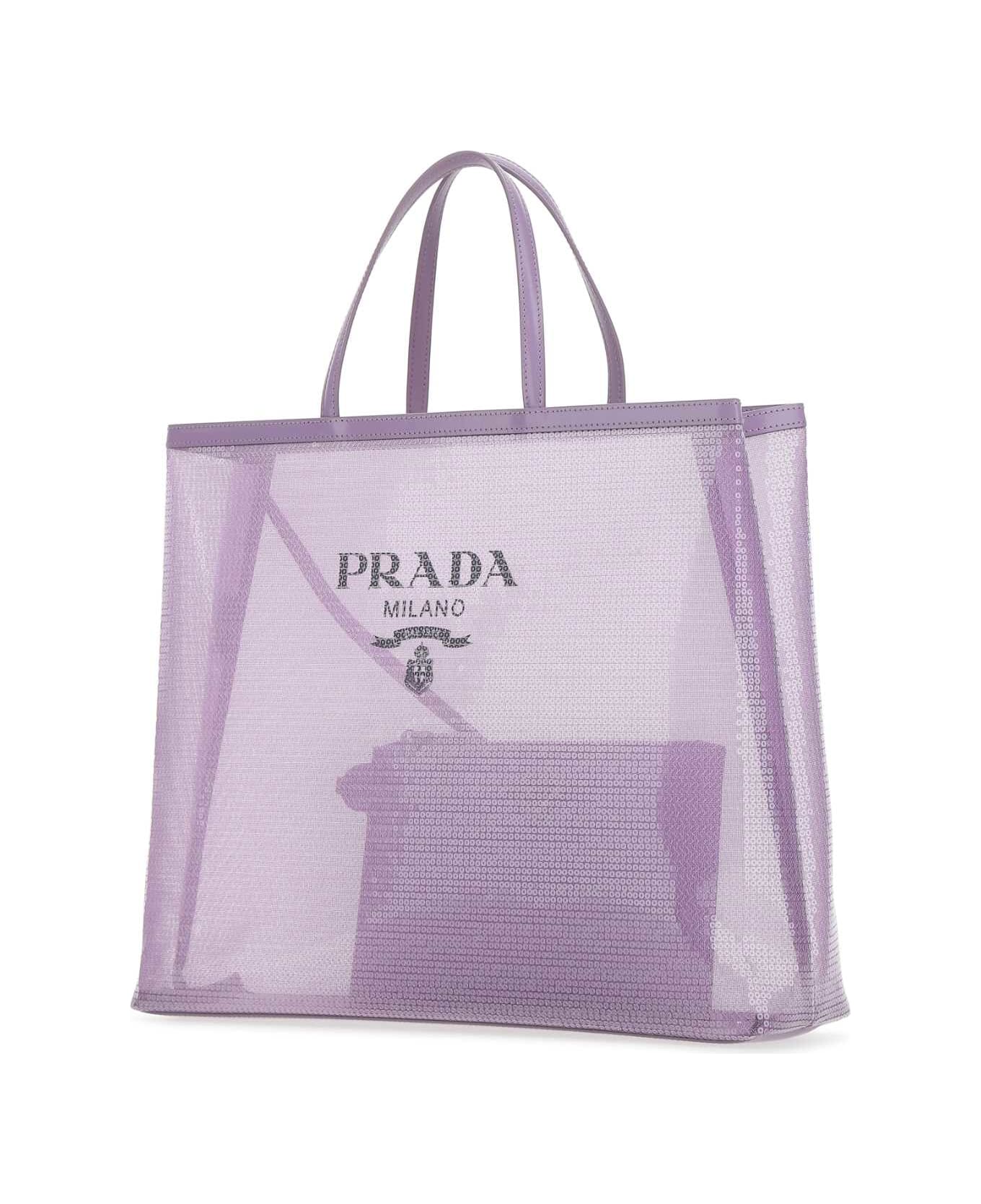 Prada Lilac Mesh Shopping Bag - F027J トートバッグ