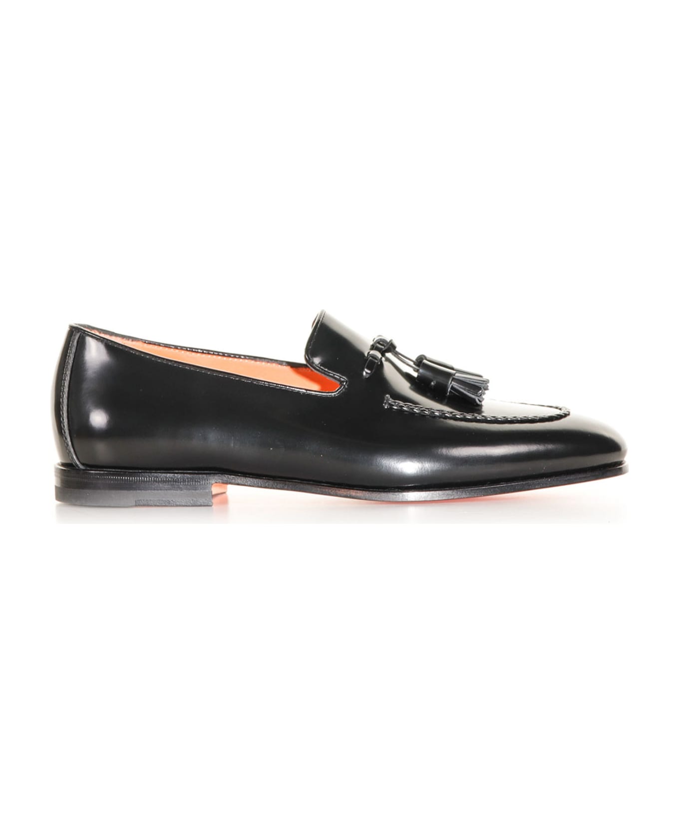 Santoni Leather Loafer With Tassels italist