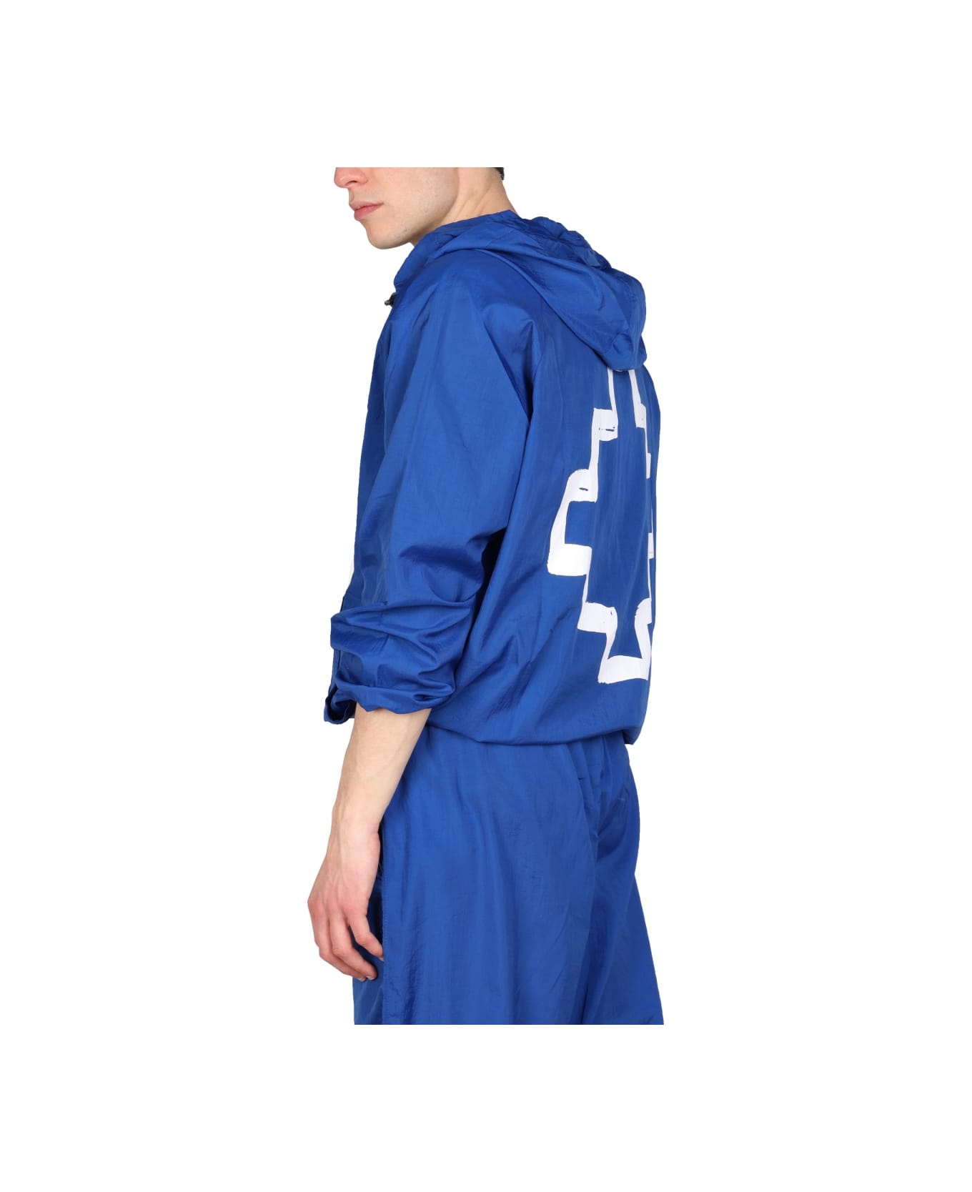 Marcelo Burlon Cross Print Windbreaker Jacket - BLUE