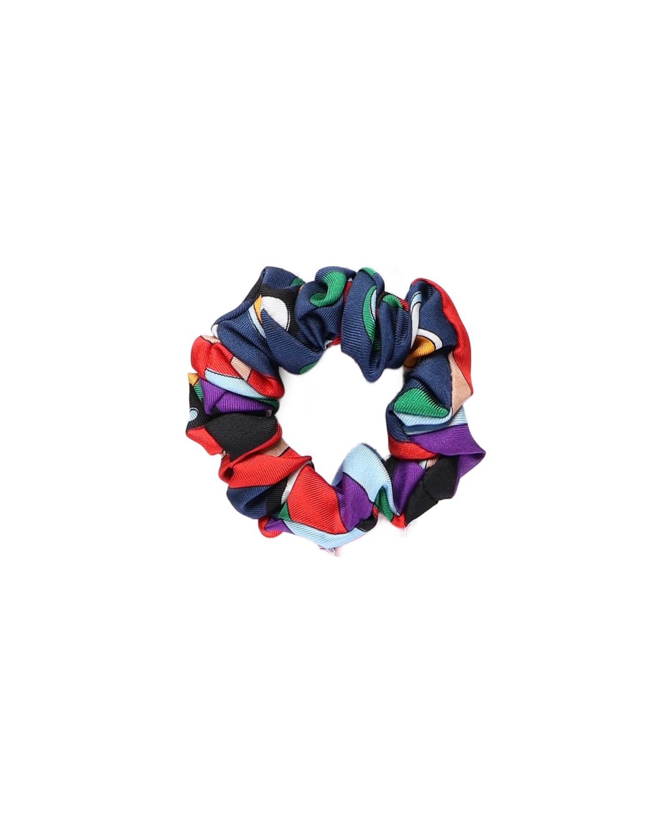 Pucci Hair Scrunchie With Fountain Print - PURPLE/RED