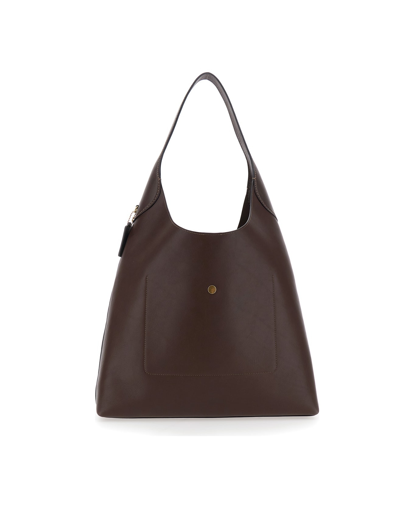 Coach 
brooklyn
 Brown Shoulder Bag With Logo Lettering On The Front In Leather Woman - Brown