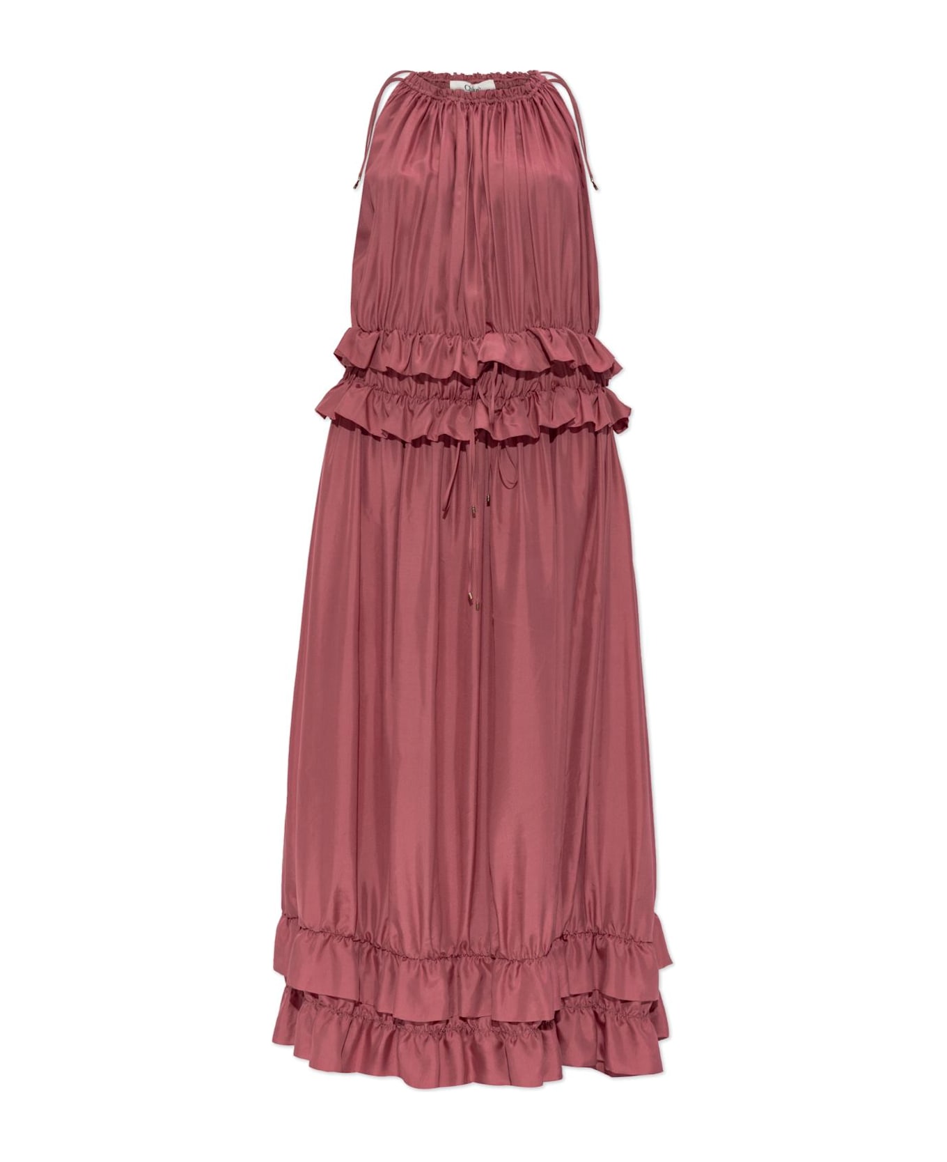 Chloé Silk Dress With Ruffles - Pink