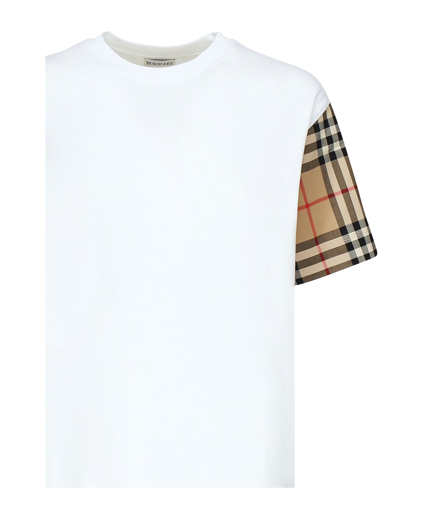 Burberry 
check
 T-shirt - White