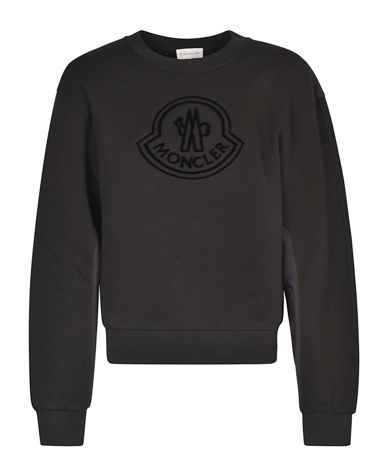 Moncler Chest Logo Embossed Sweatshirt - Black