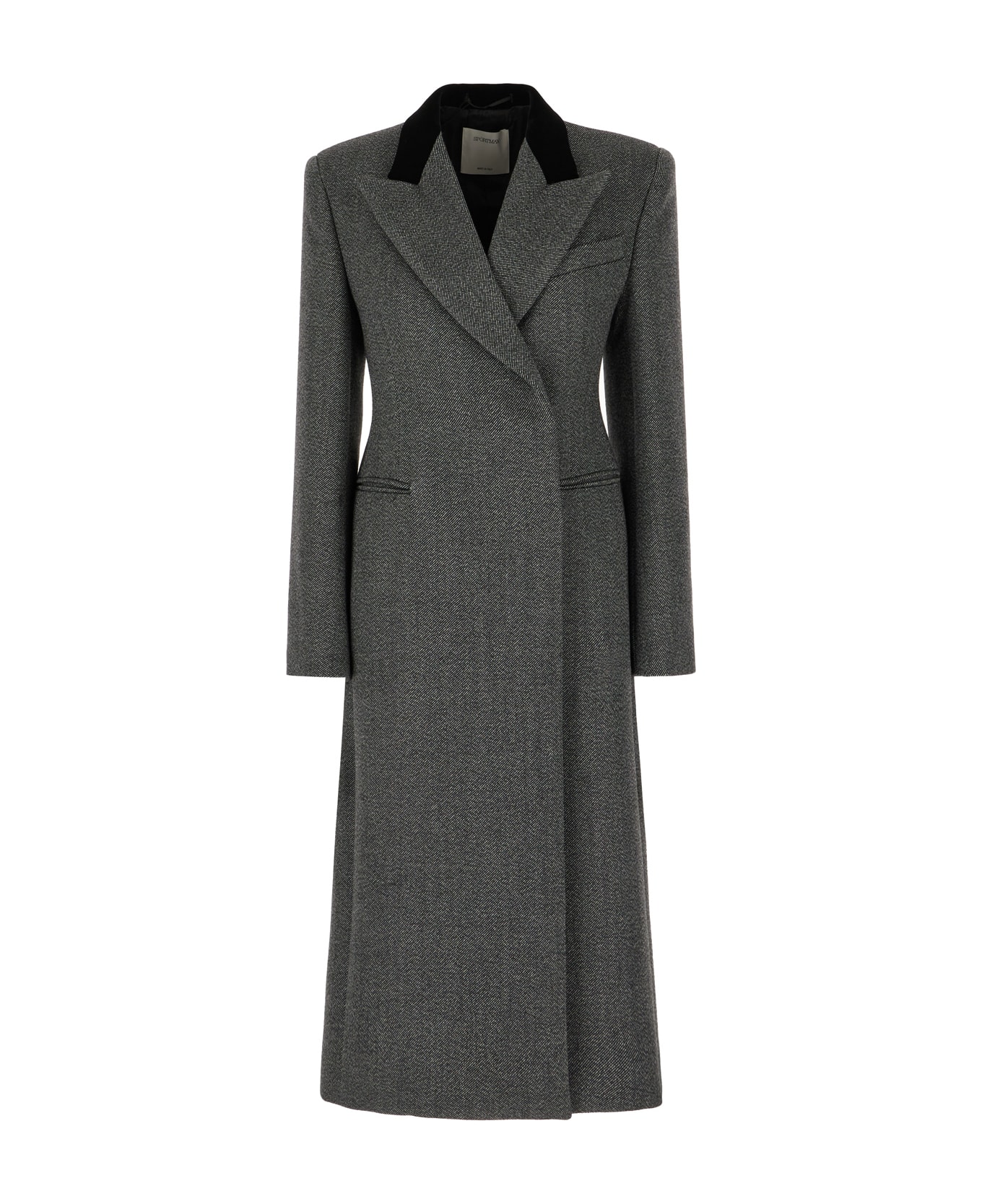 SportMax Embroidered Wool Coat - NERO BIANCO