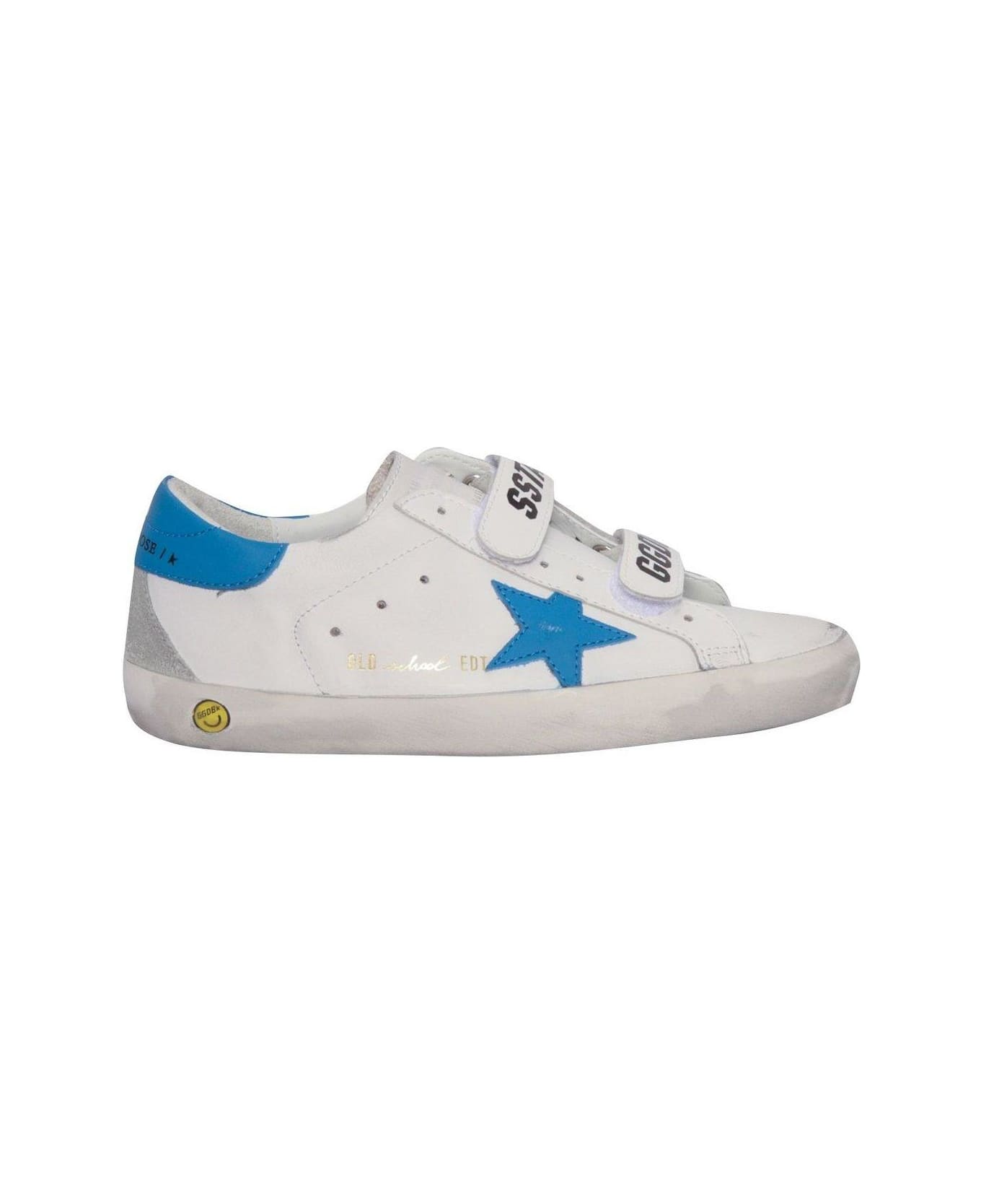 Golden Goose Old School Star Patch Sneakers - White Light Blue Ice