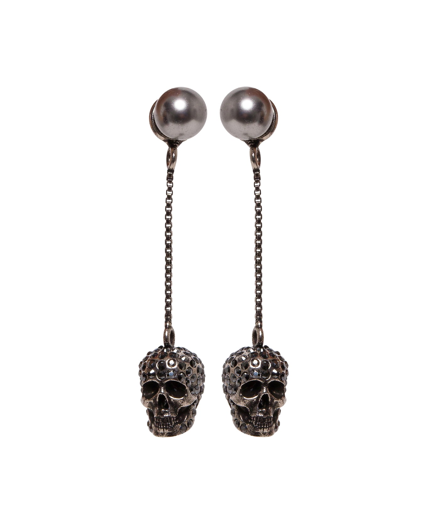 Alexander McQueen Skull Silver Colored Brass Earrings - Metallic