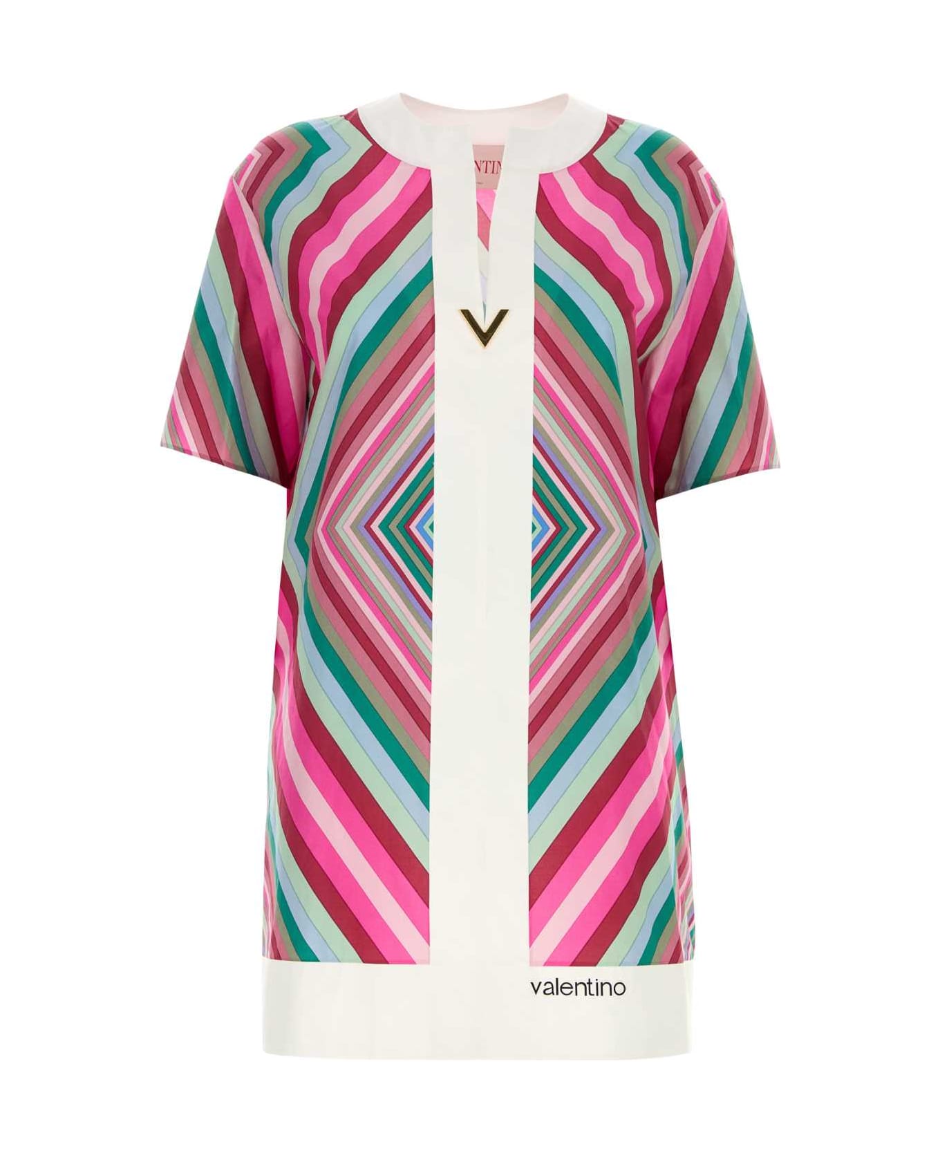 Valentino Garavani Printed Cotton Mini Dress - MULTICOLORAVORIO