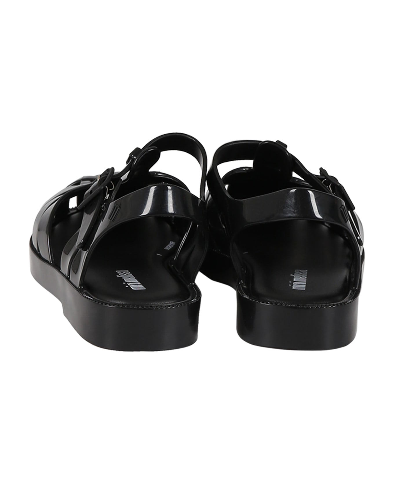 Melissa Black Sandals For Girl With Logo - Black