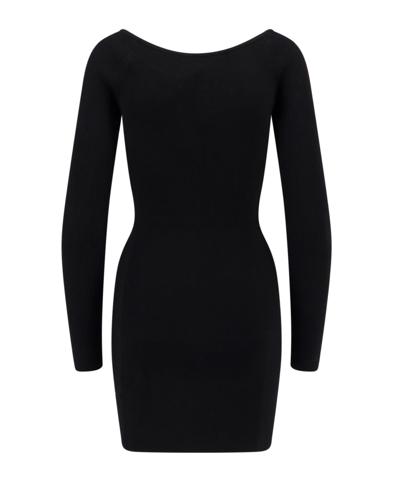 Diesel Viscose Blend Dress With Metal Oval-d Logo - Black