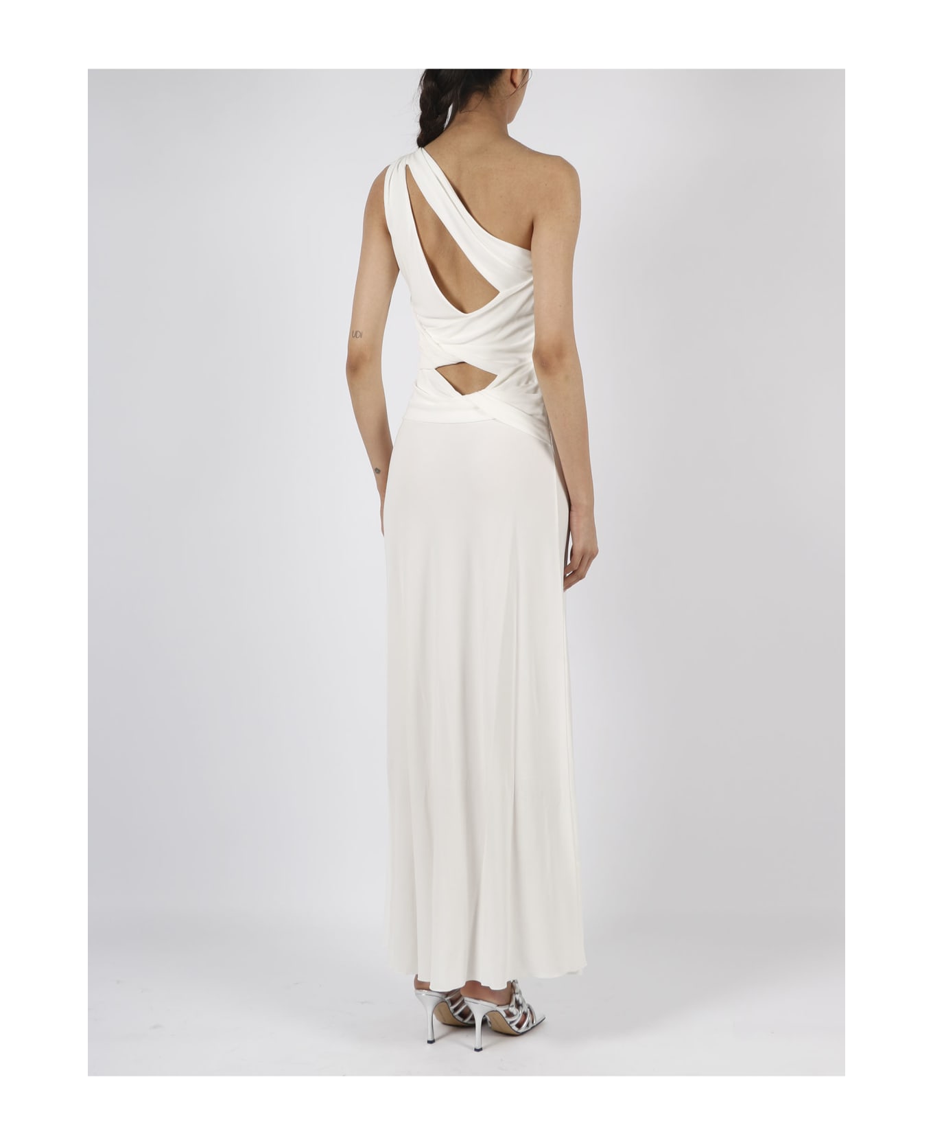 Alberta Ferretti One Shoulder Long Dress - White