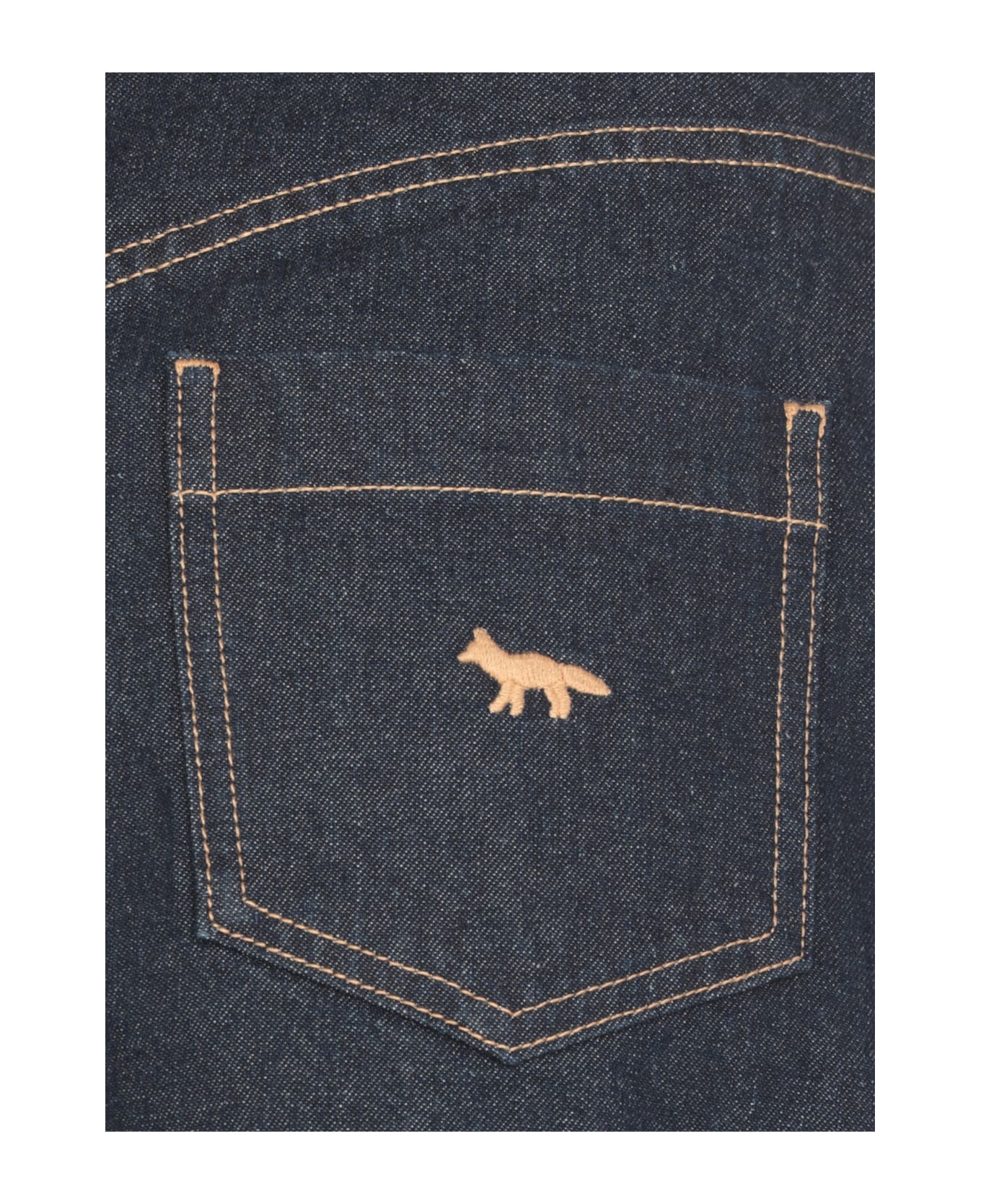 Maison Kitsuné Straight Denim Skirt - Blue
