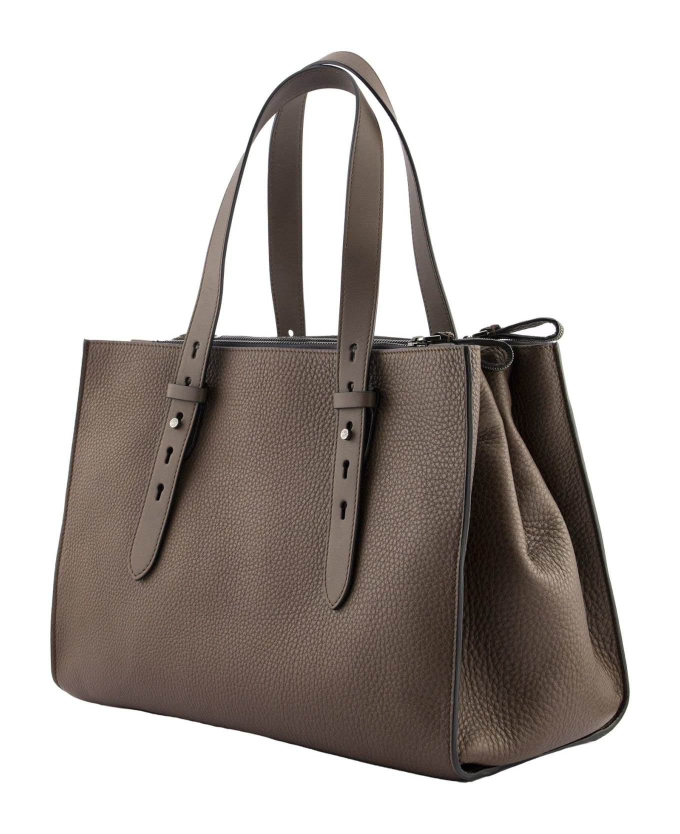 Brunello Cucinelli Shopper Bag Texture Calfskin Large Bag With Monili ...