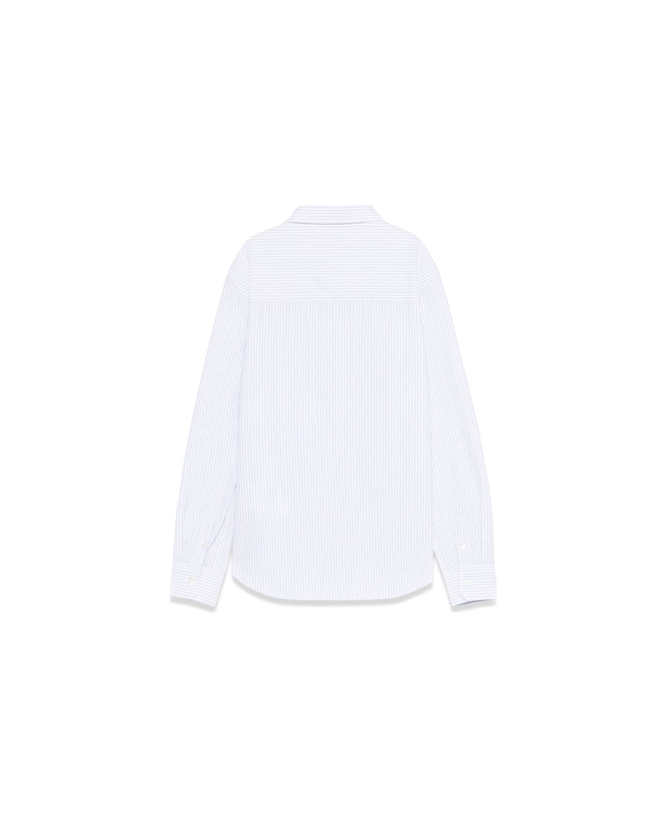 Golden Goose Golden/ Boy's Regular Shirt/ Striped Cotton With Embroidery - WHITE