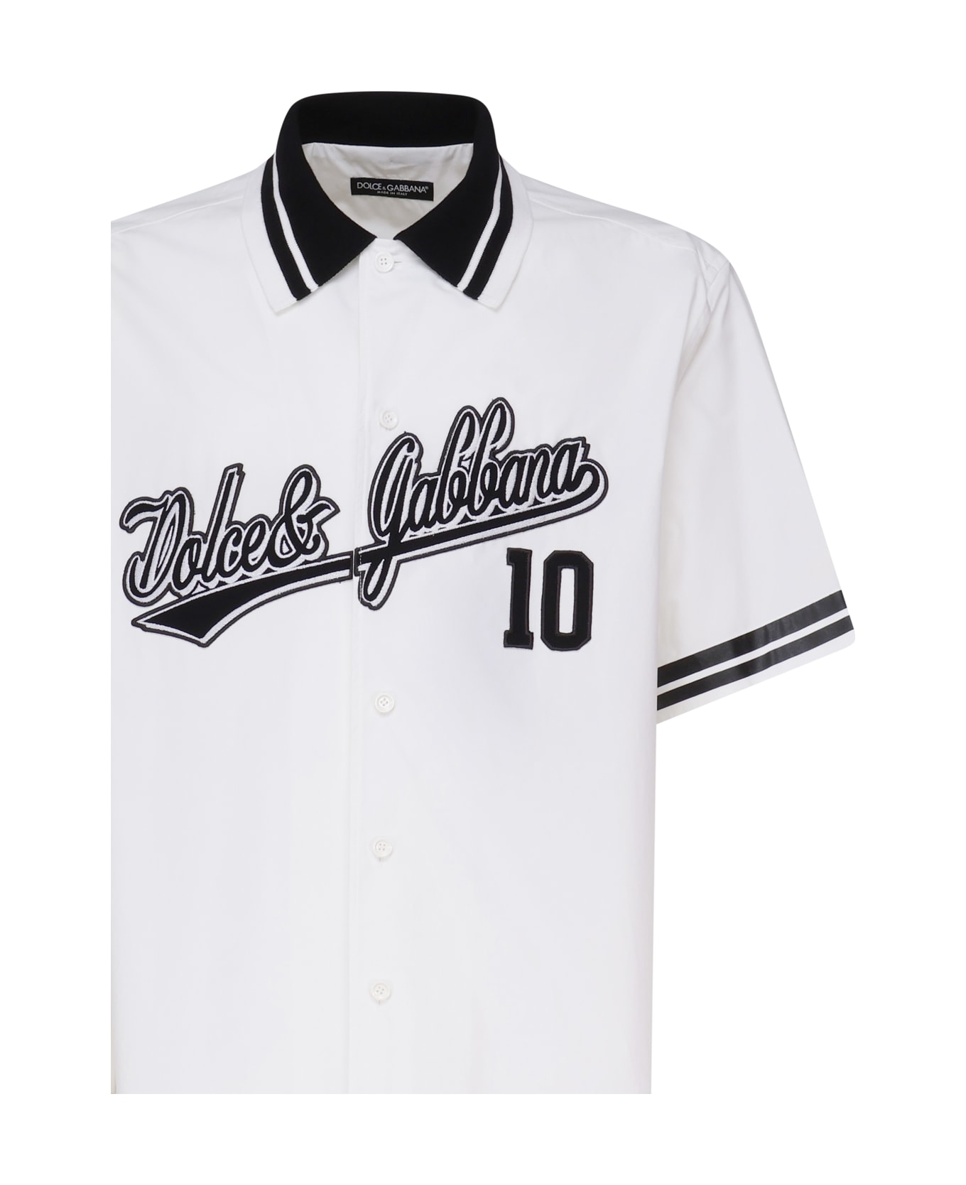 Dolce & Gabbana Logo Printed Hawaiian Shirt - White, black
