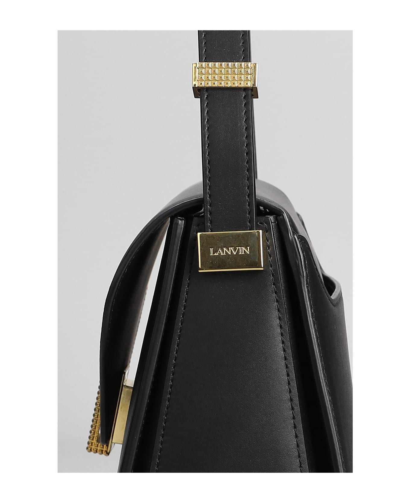 Lanvin Shoulder Bag In Black Leather - Black