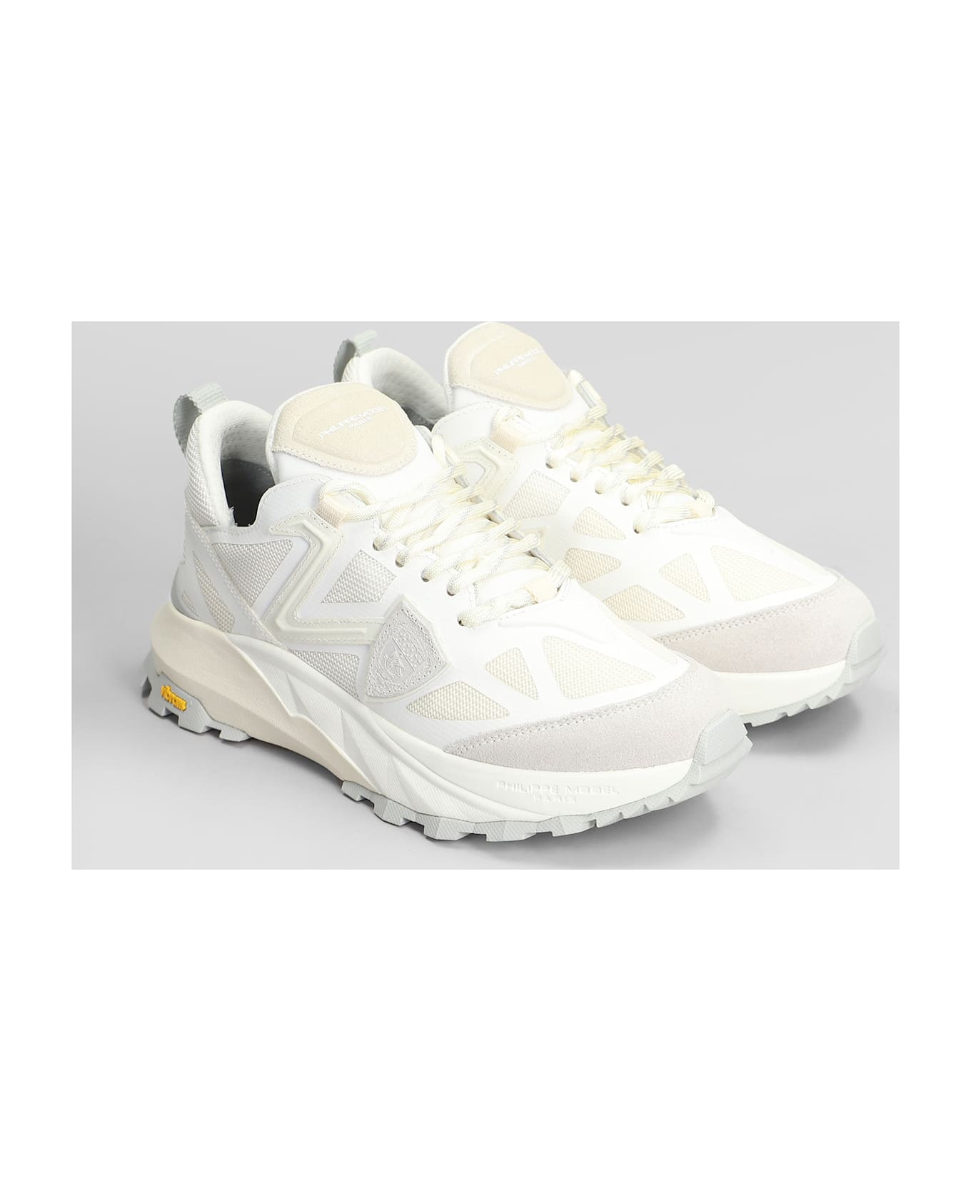 Philippe Model Rocx Low Sneakers In White Fabric - white