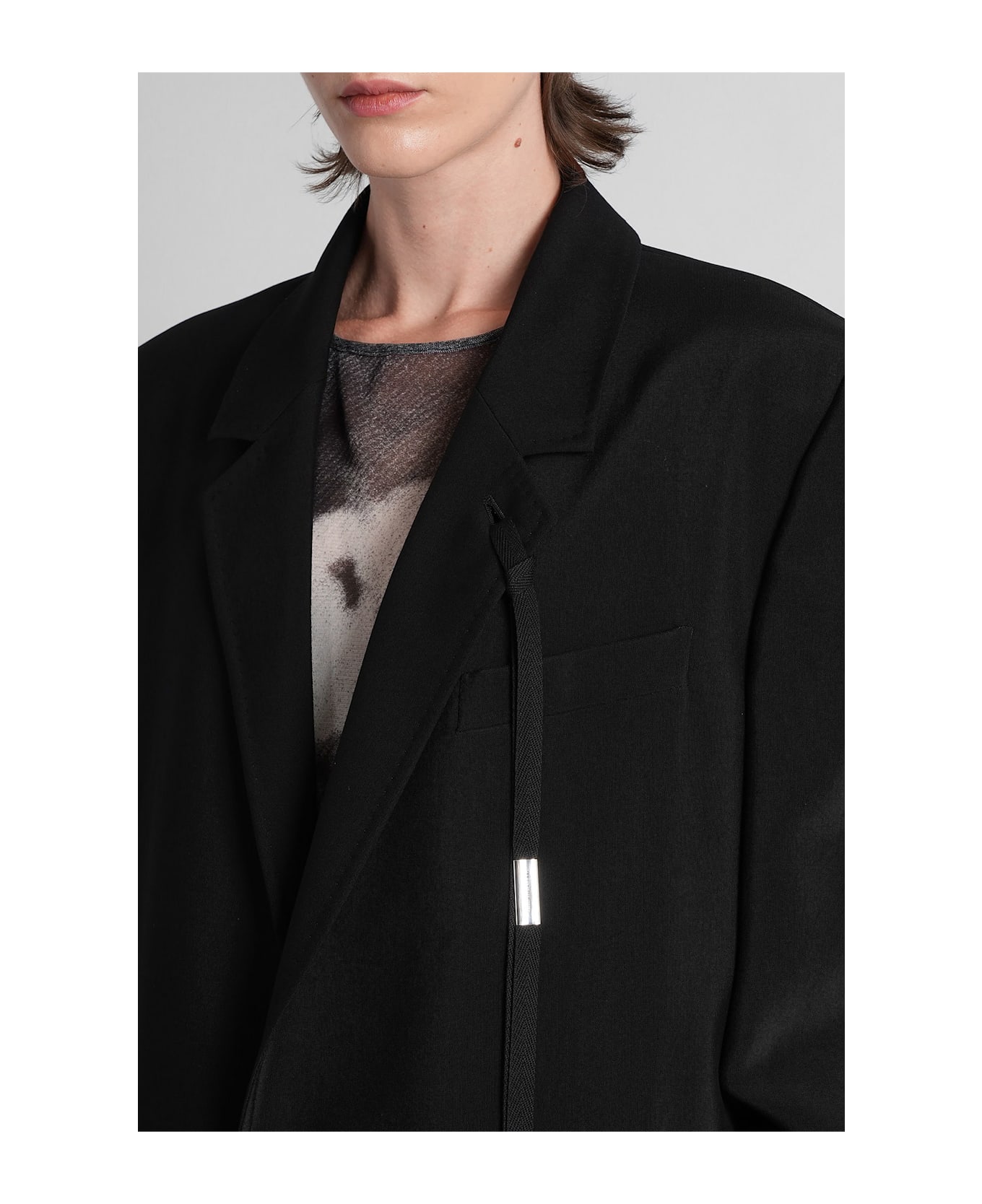 Ann Demeulemeester Agnes Blazer In Black Viscose - black