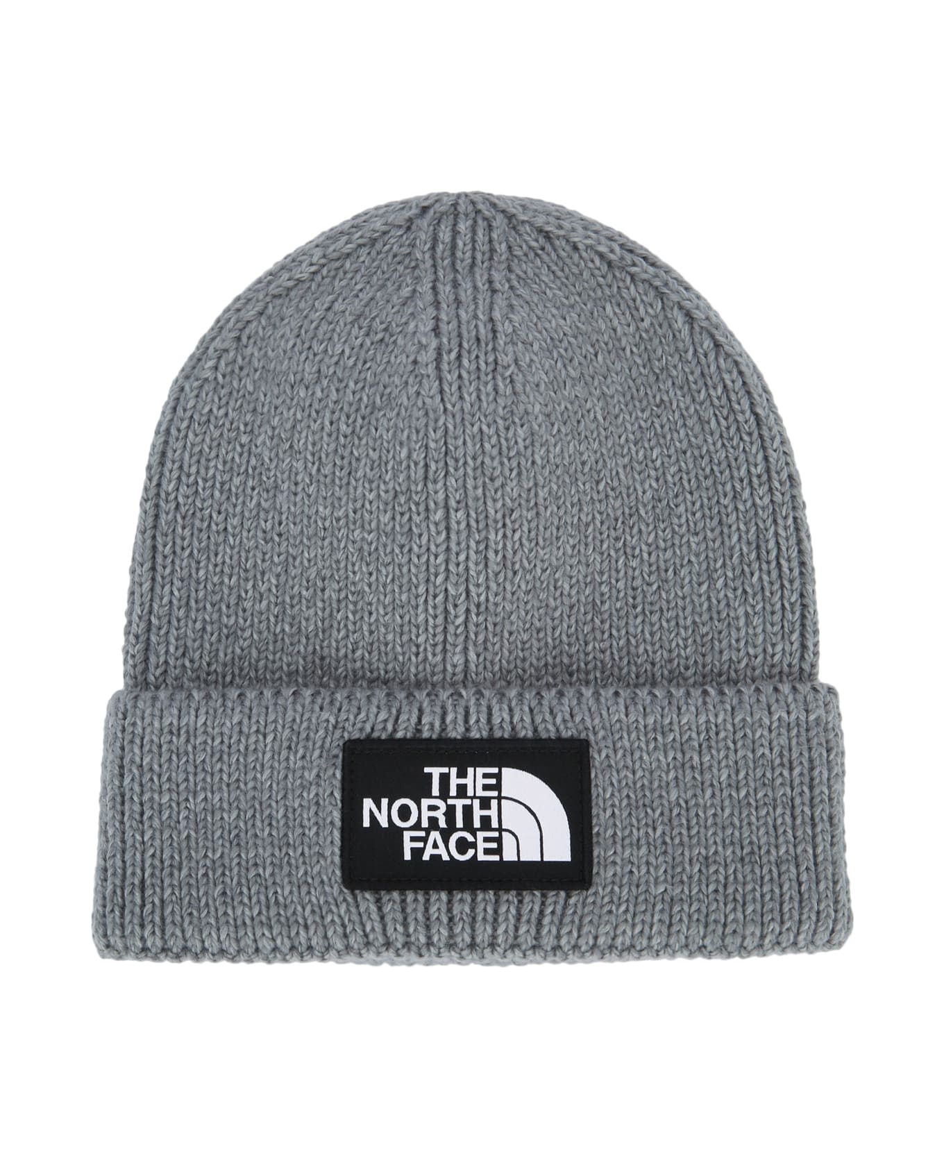 The North Face Tnf Logo Box Cuffed Beanie - TNFMEDIUMGRYHTR