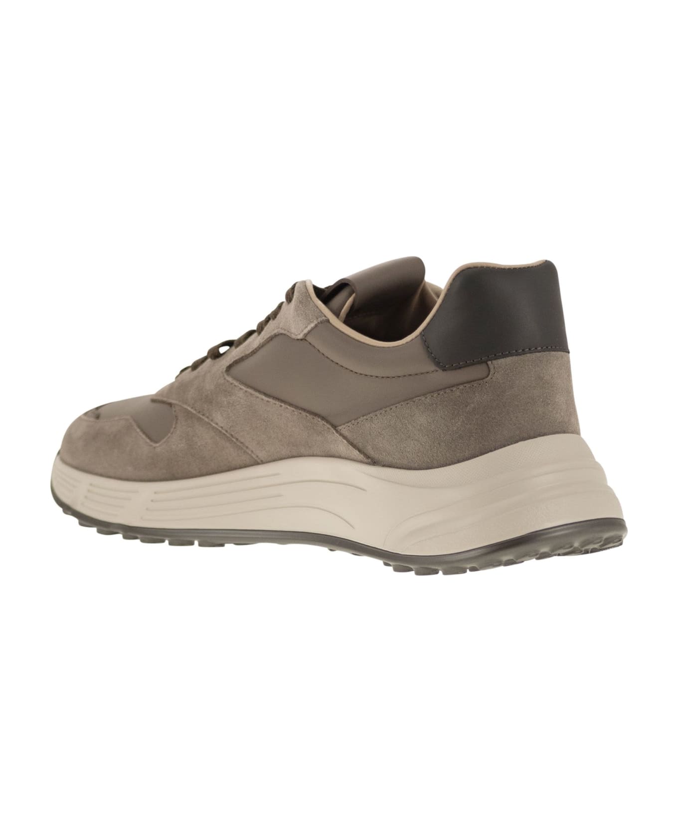 Hogan Hyperlight Trainers In Suede And Fabric - Turtledove