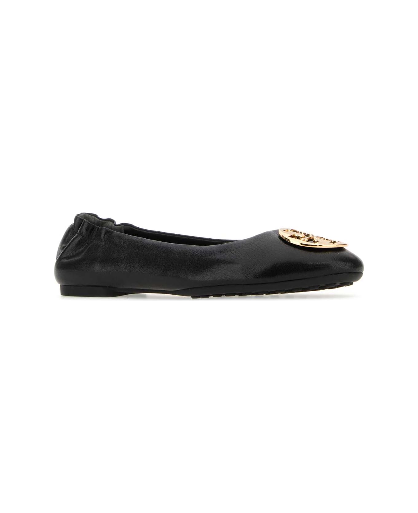 Tory Burch Black Leather Claire Ballerinas - BLACK