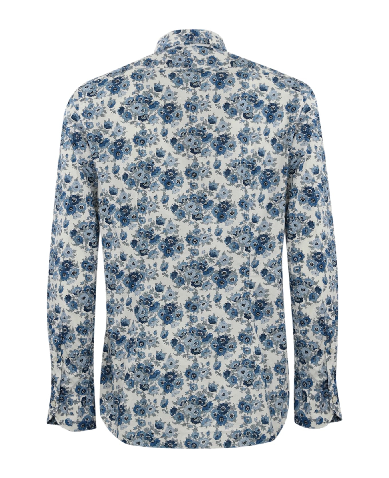 Xacus Floral Cotton Shirt - Bianco/blu