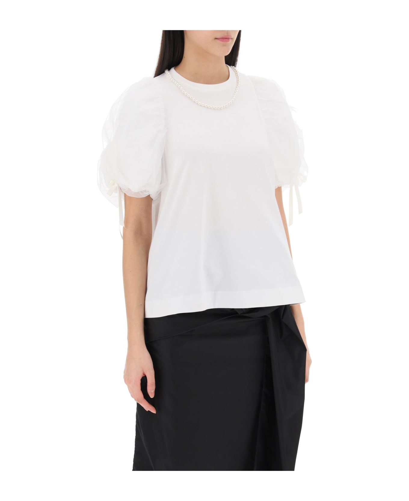 Simone Rocha Puff Sleeves T-shirt - WHITE PEARL (White)