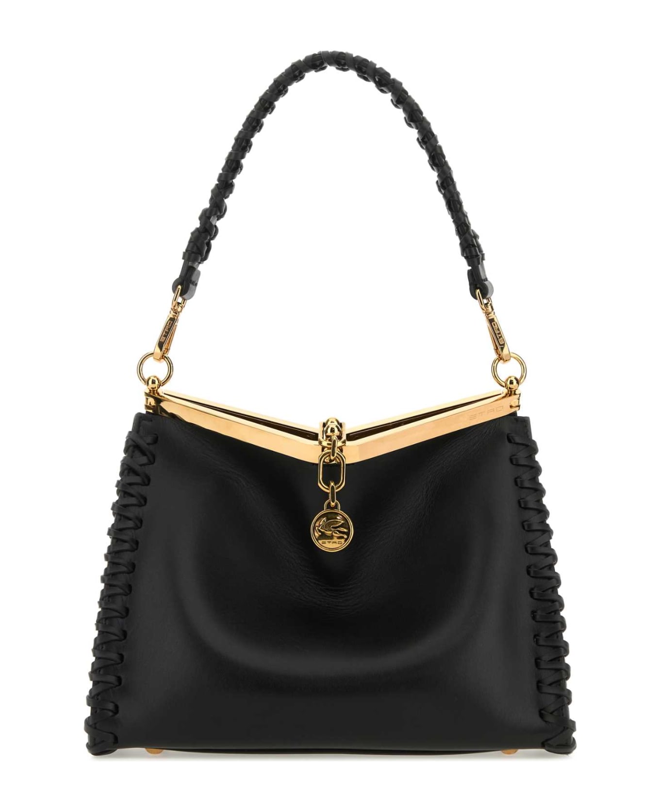 Etro Black Leather Vela Handbag - N0000