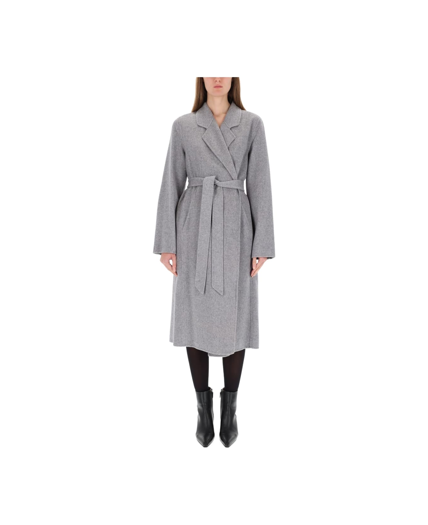 Hugo Boss Belted Coat - GREY