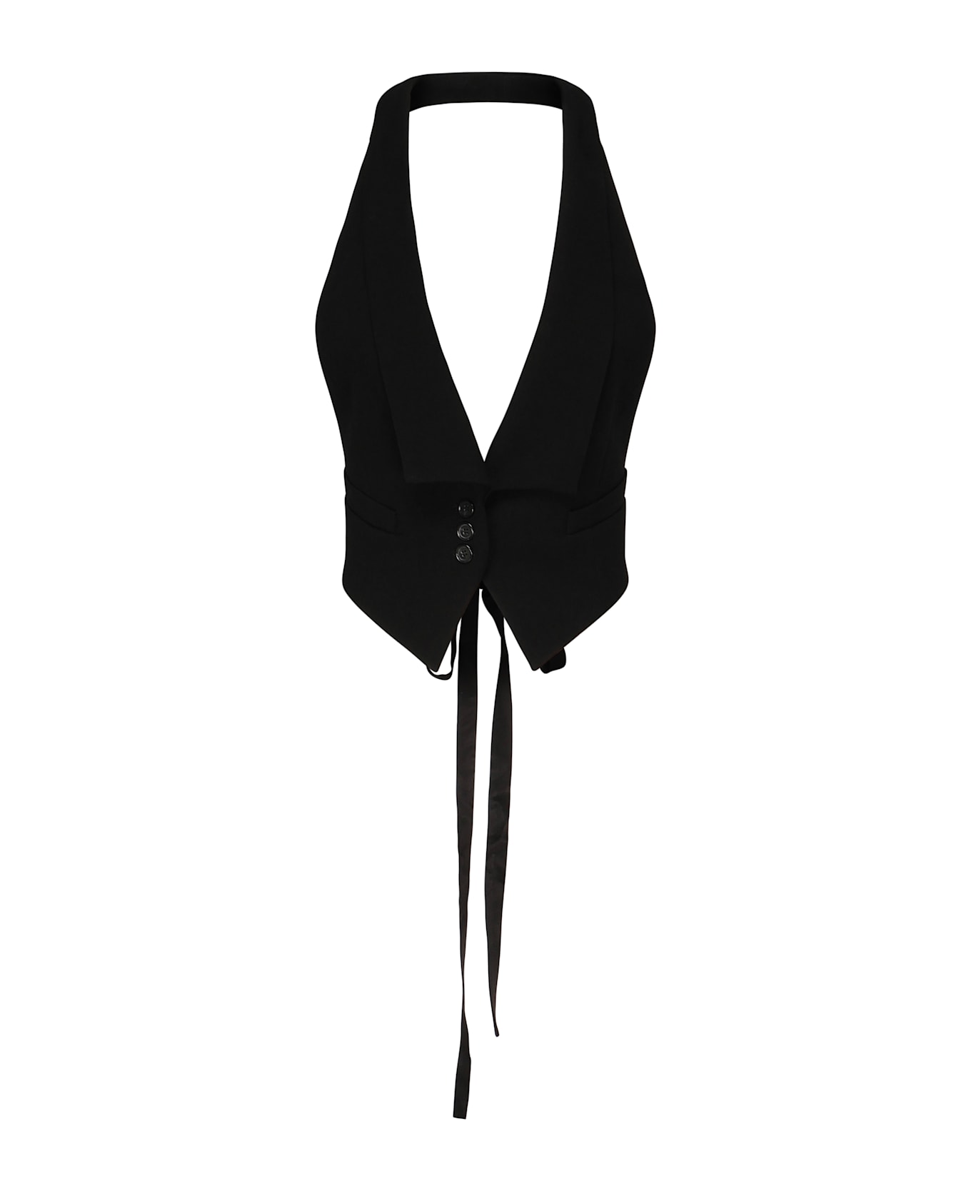 Pinko Vest With Open Back - Black