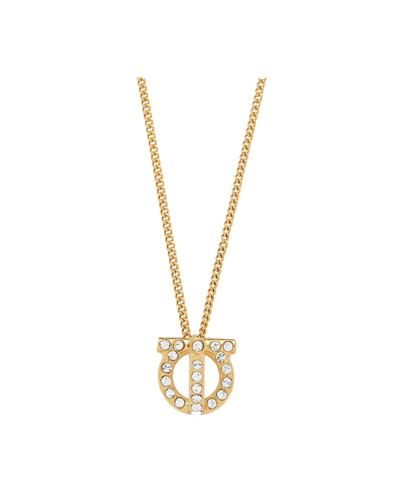 Ferragamo Gancini Crystals Necklace - ORO