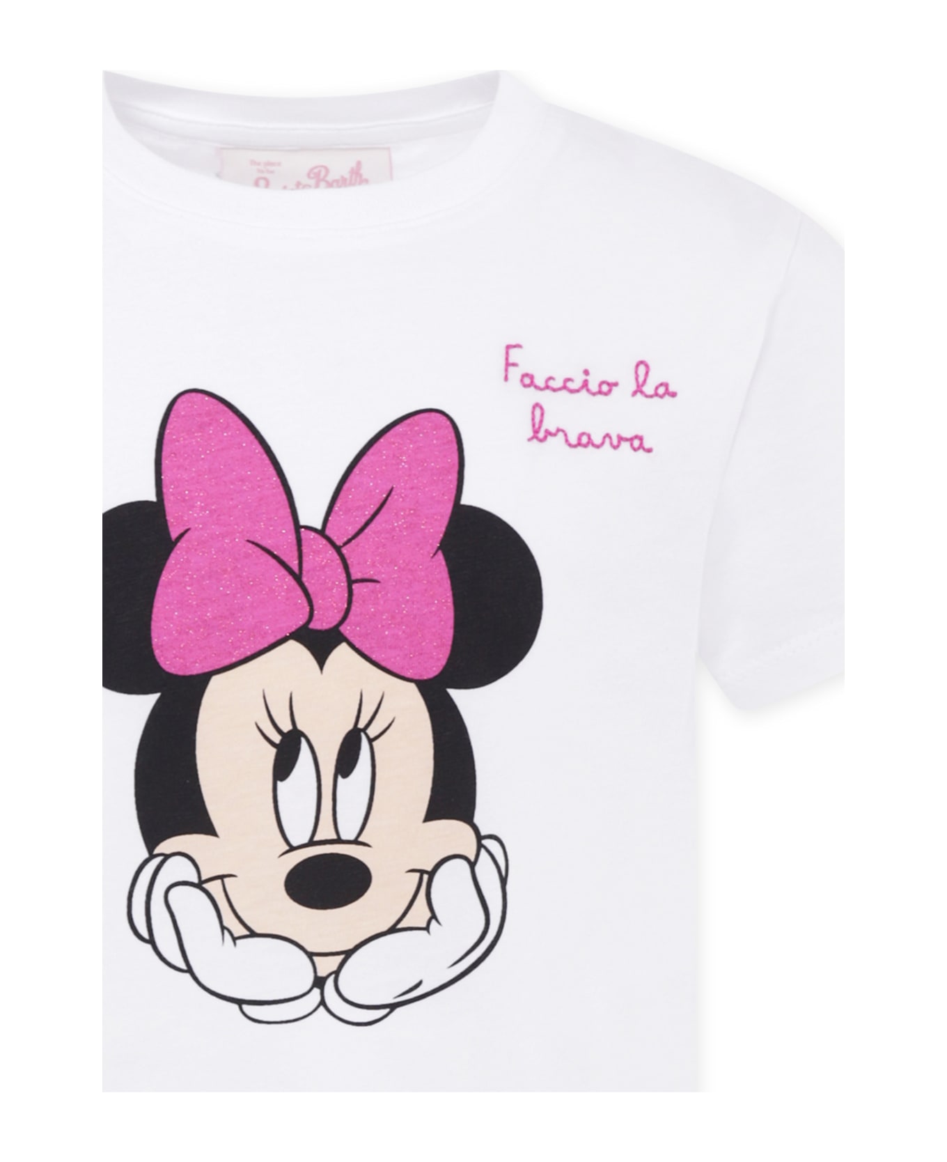 MC2 Saint Barth White T-shirt For Girl With Minnie - White Tシャツ＆ポロシャツ