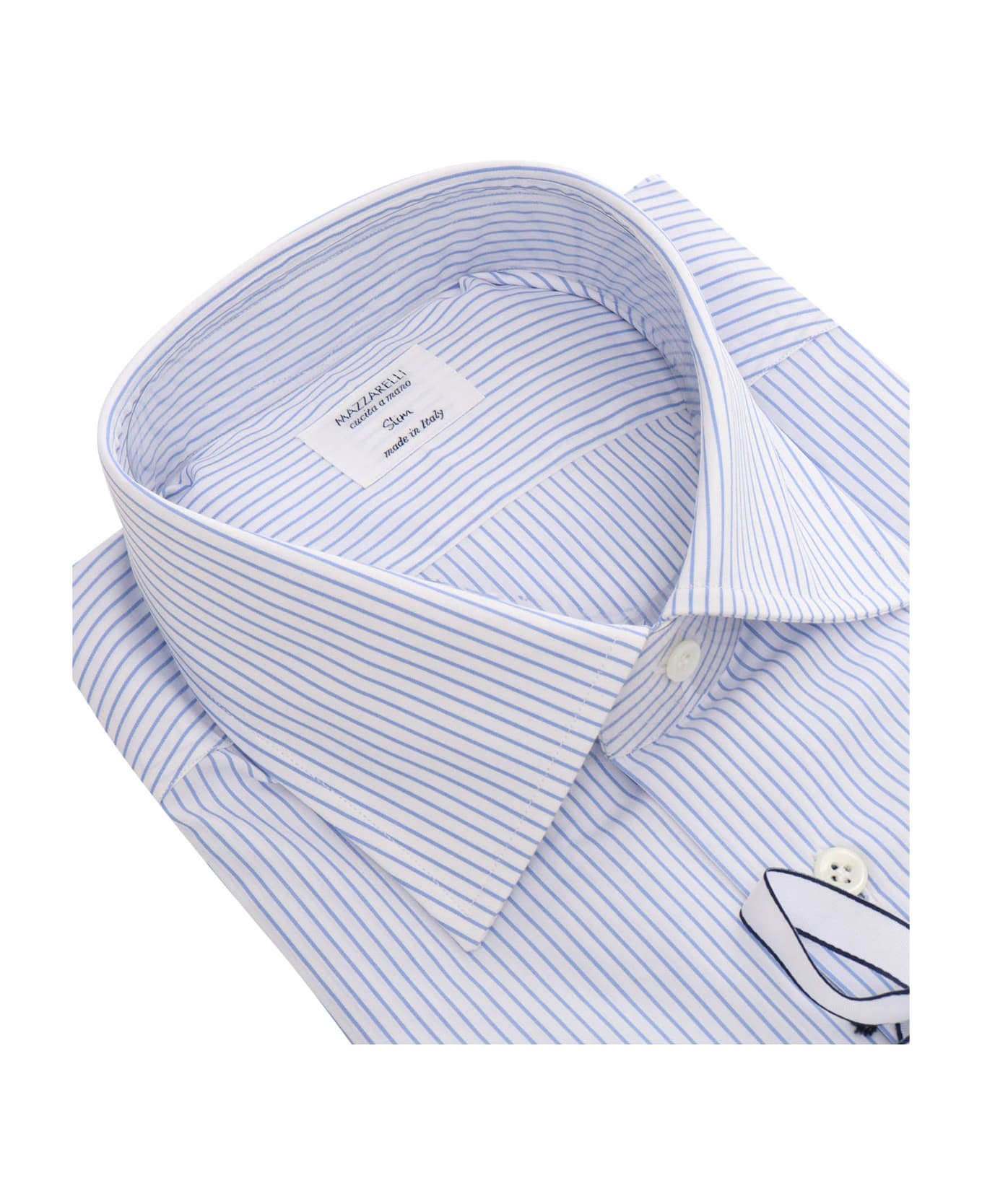 Mazzarelli Striped Cotton Shirt - LIGHT BLUE