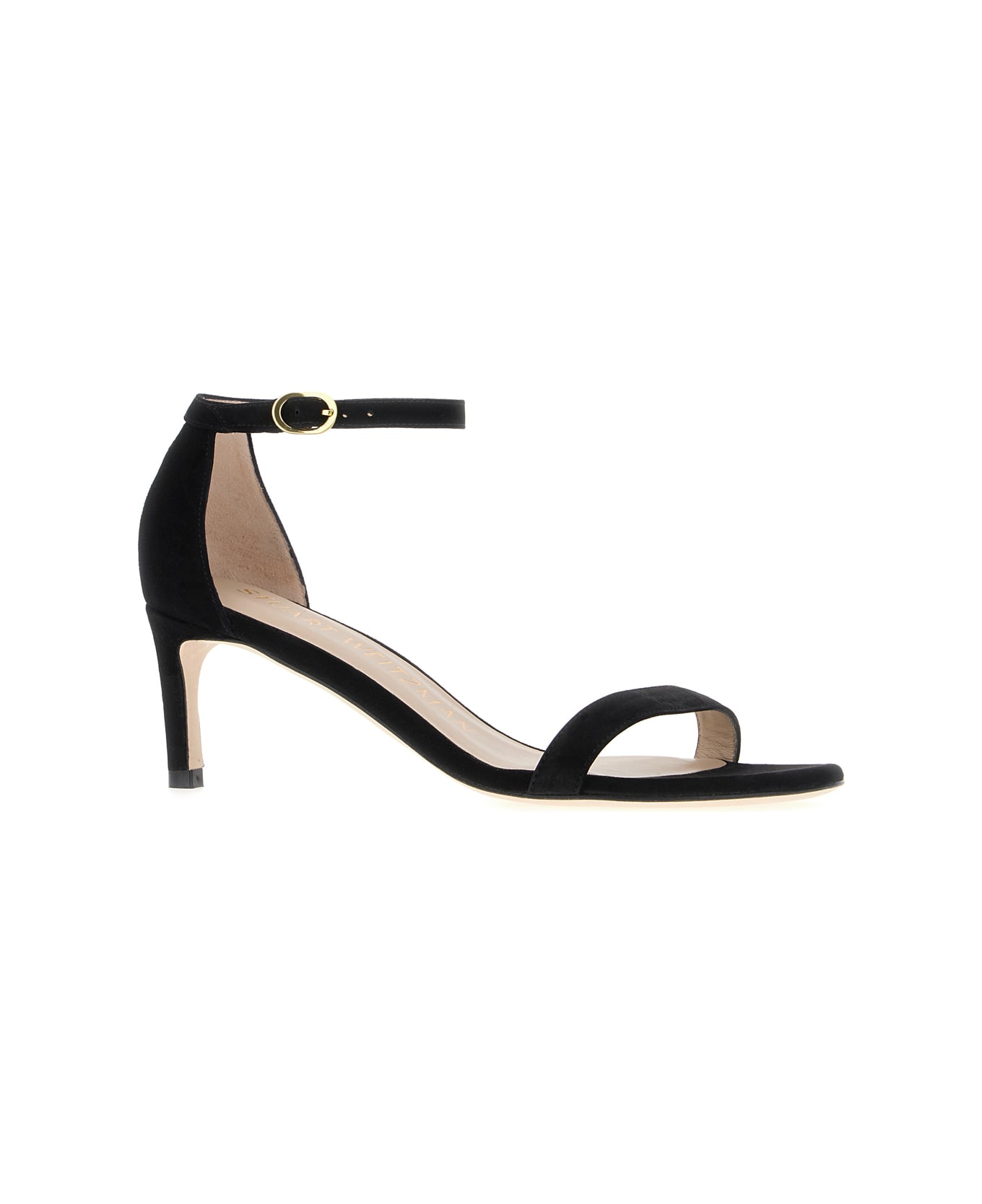 Stuart Weitzman Black Suede Sandals - BLK