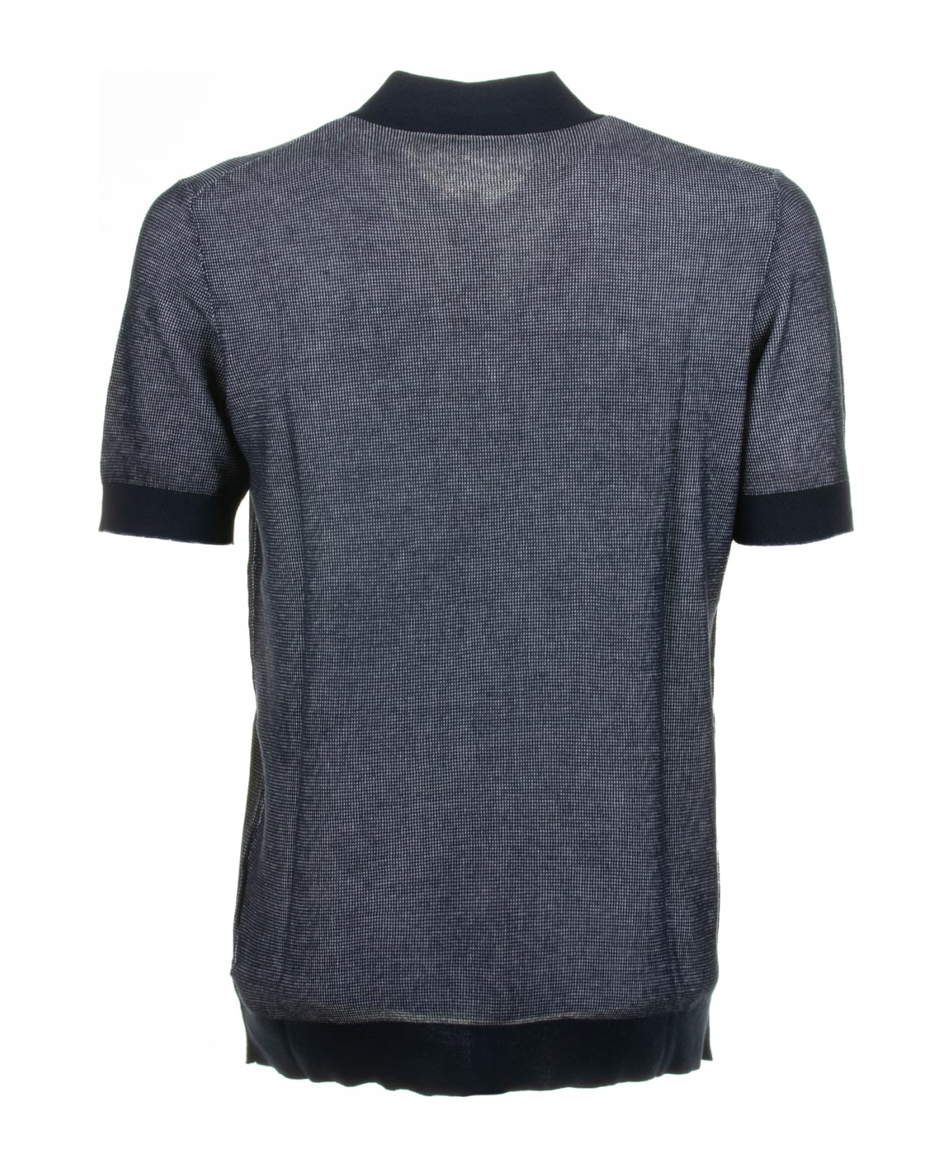 Paolo Pecora Blue Short-sleeved Cotton Polo Shirt - Blu